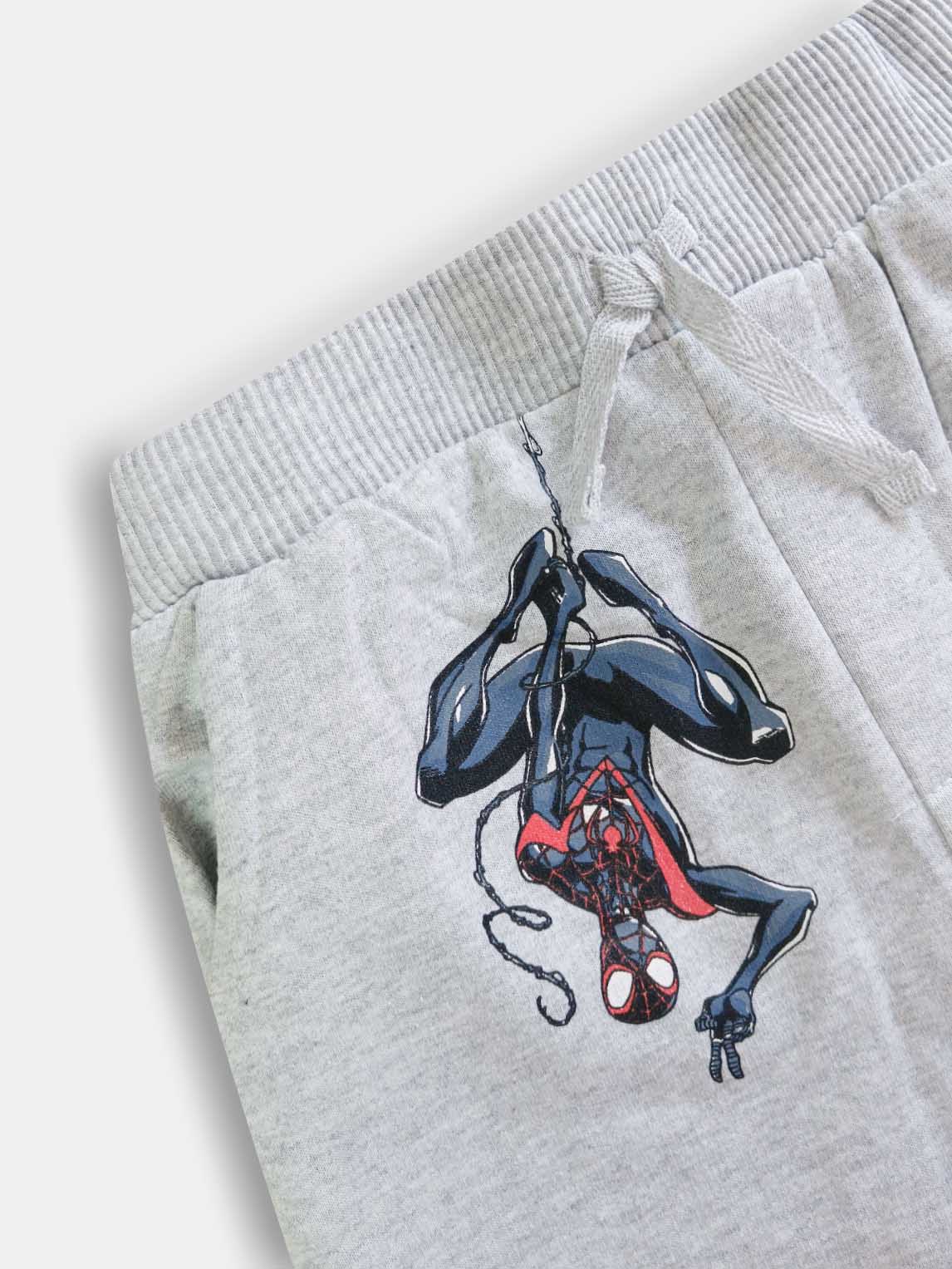 Boys Printed Fleece Grey Jogger