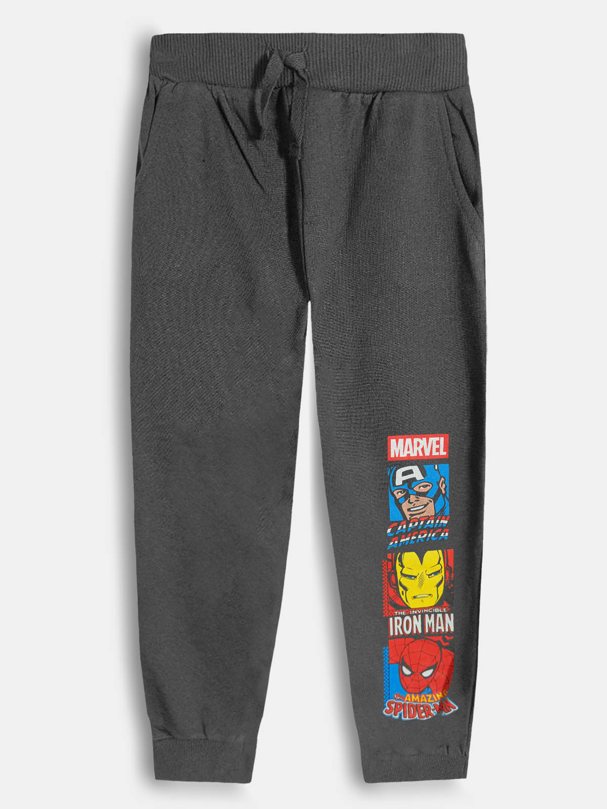 Boys Printed Fleece Charcoal Jogger