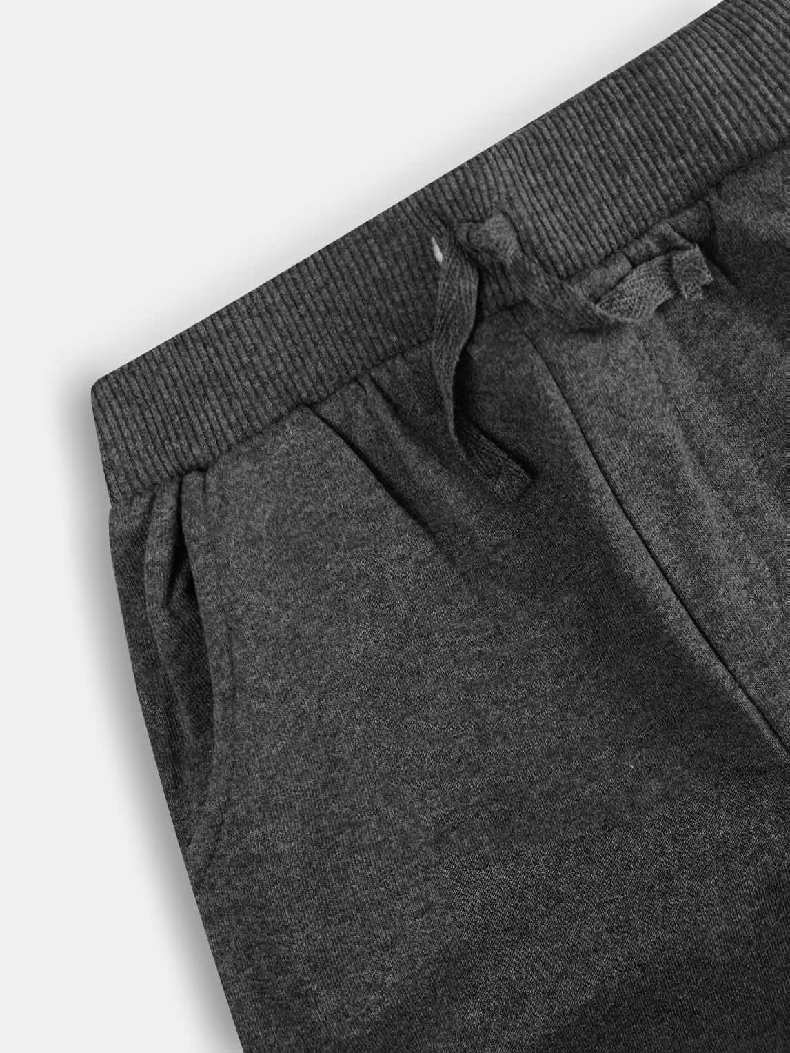 Boys Printed Fleece Charcoal Jogger