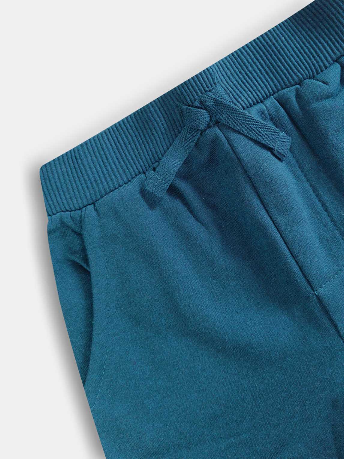 Boys Printed Fleece Navy Jogger