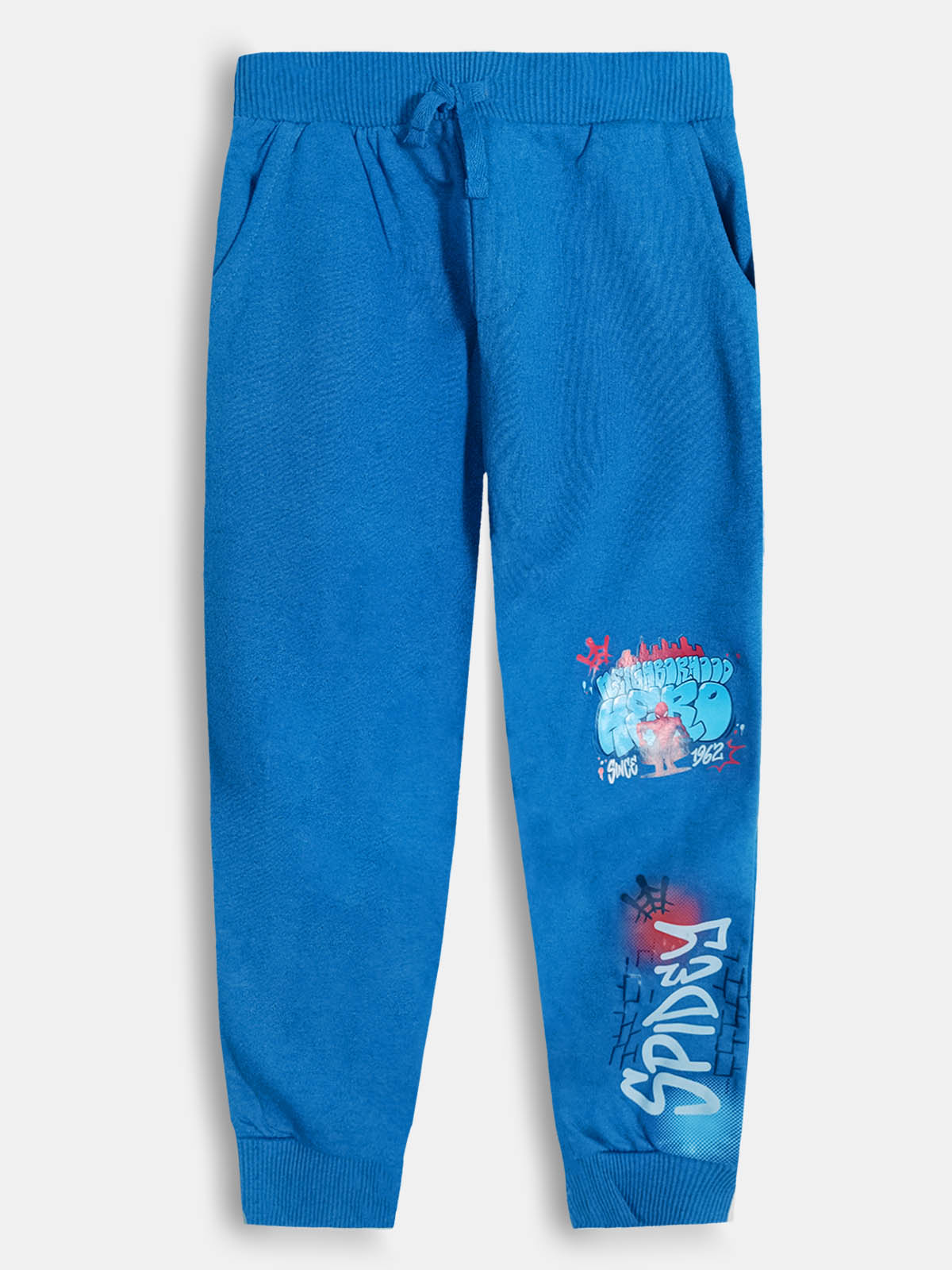 Boys Printed Fleece Blue Joggers