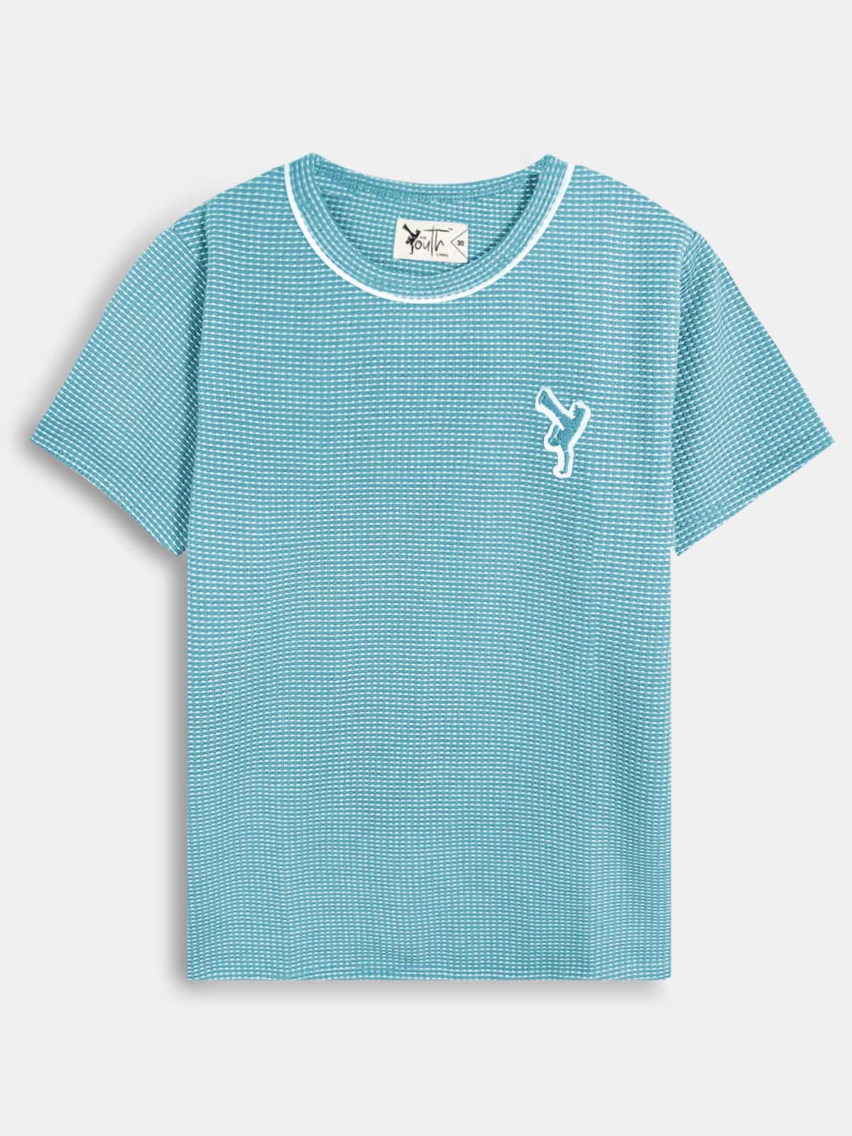 Boys Twotone Waffle T-Shirt Blue