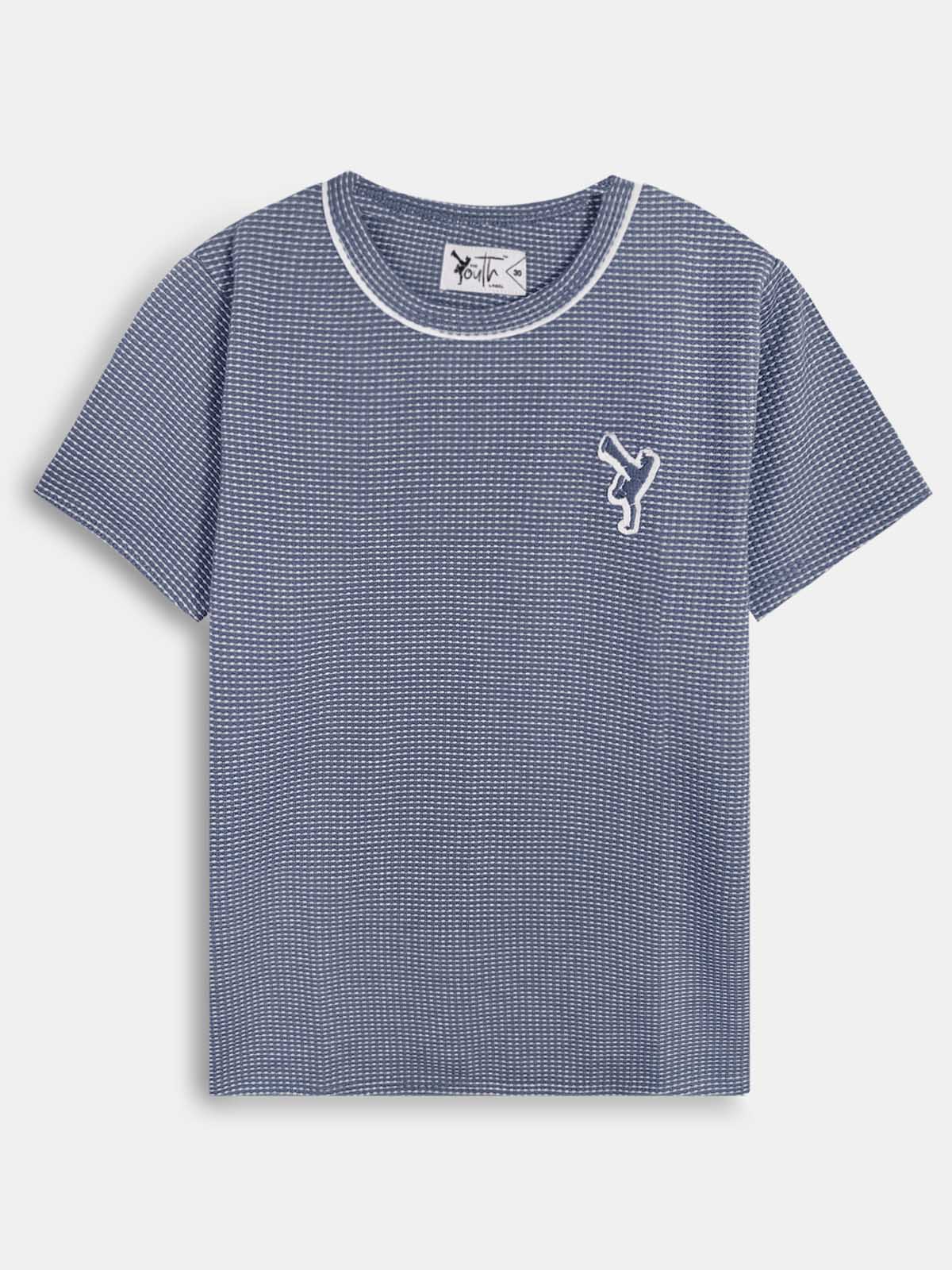 Boys Twotone Waffle T-Shirt Navy
