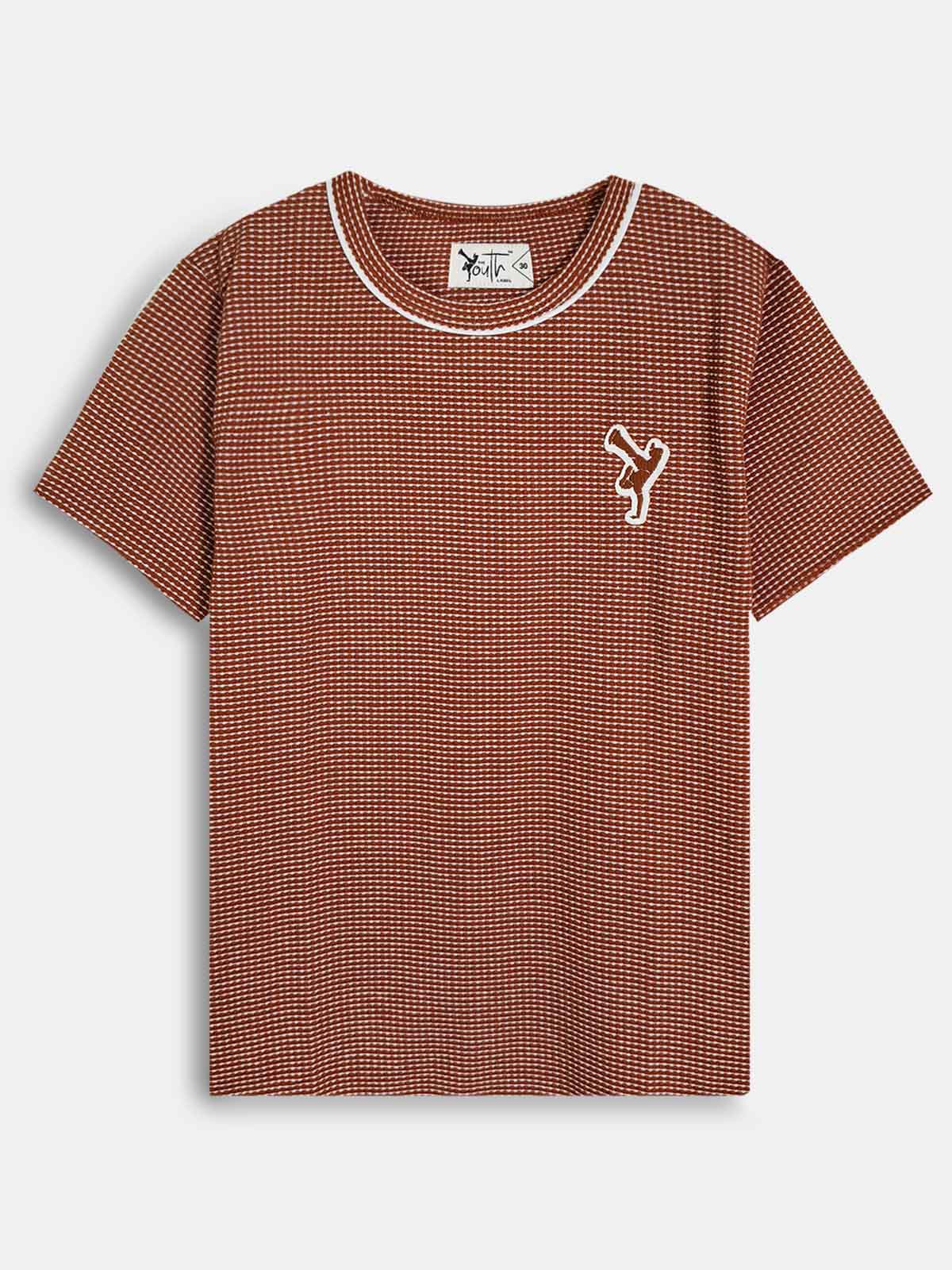 Boys Twotone Waffle T-Shirt D.Brown