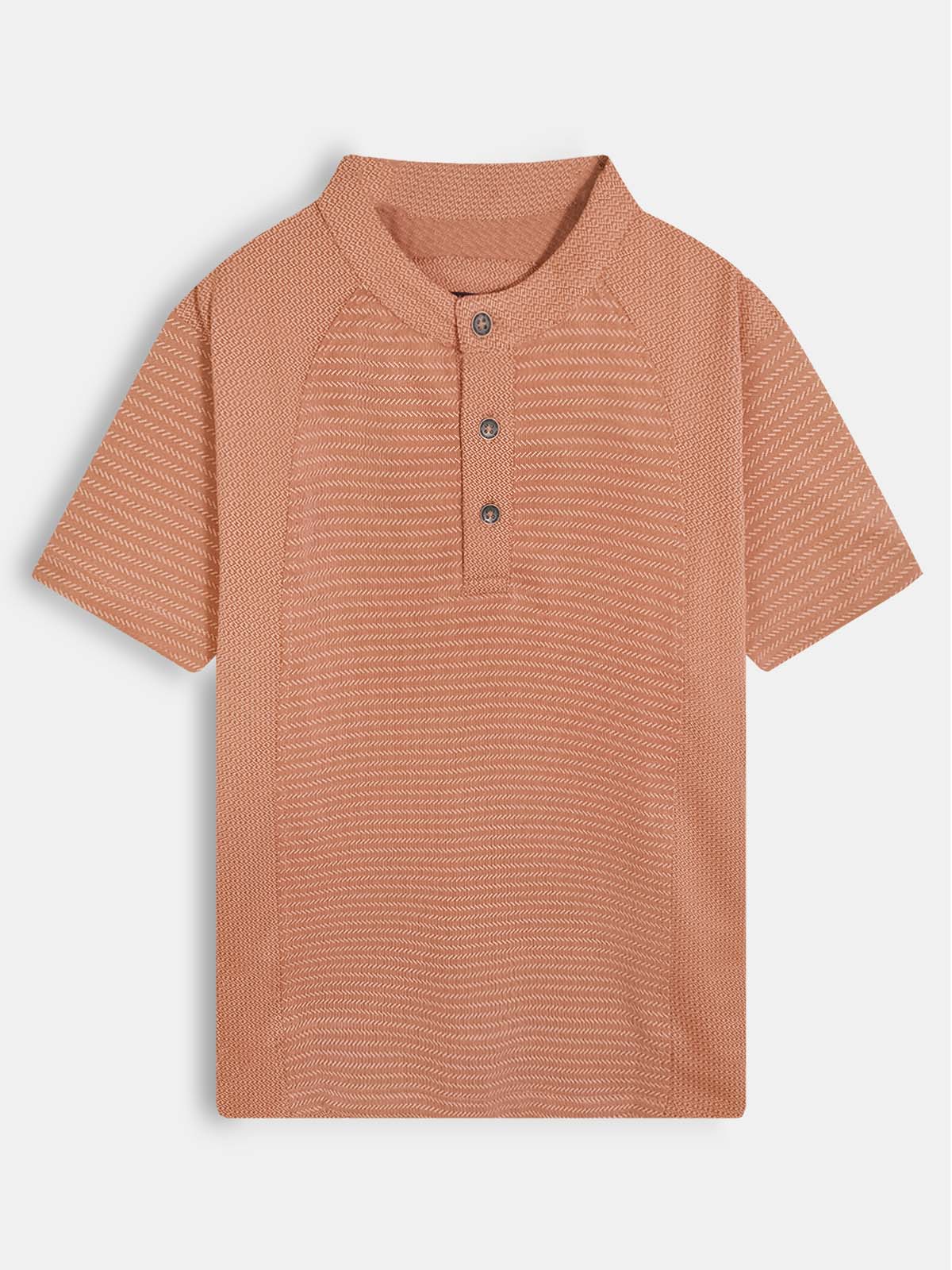 Boys Henley Neck Brown T-Shirt
