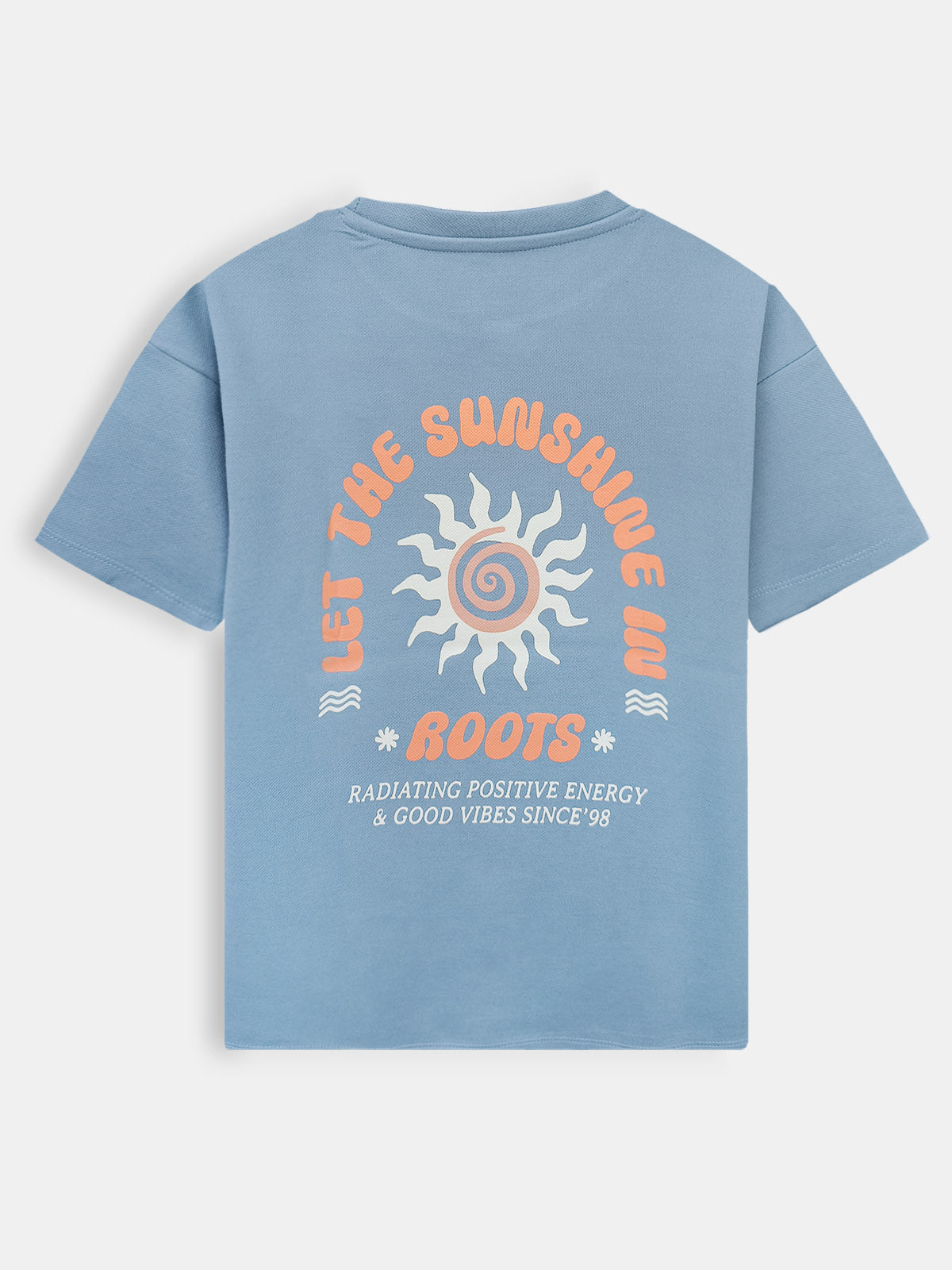 Boys Printed Oversize Fit Blue T-Shirt