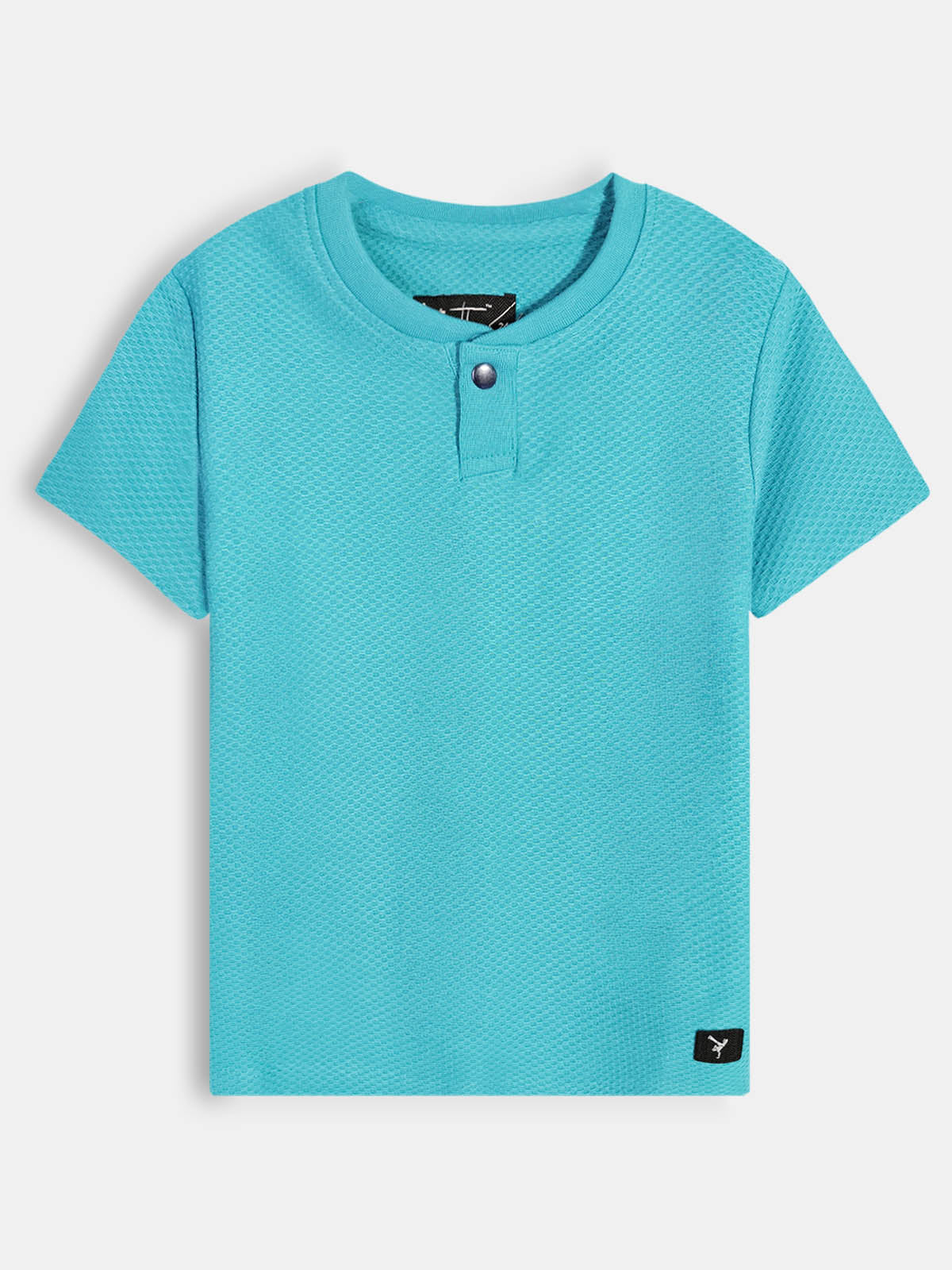 Boys Henley Neck Blue T-Shirt