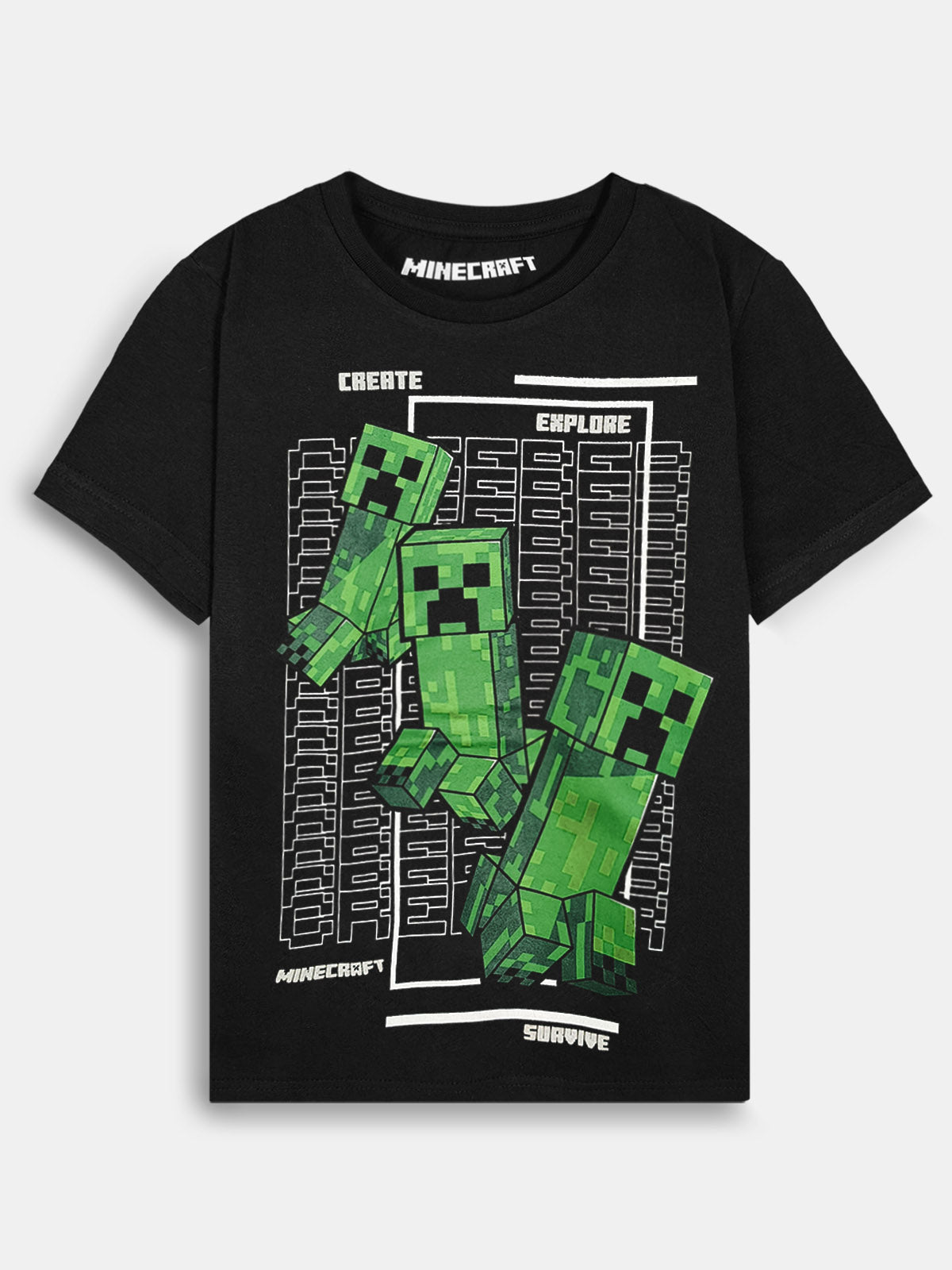Boys Black Explore Print T-Shirts