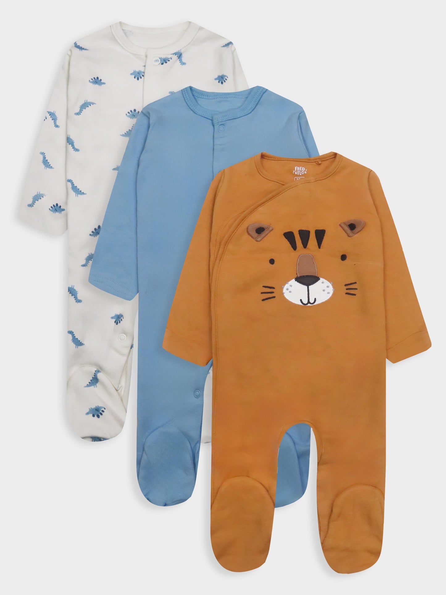 Baby 3 pack Sleepsuits Assorted