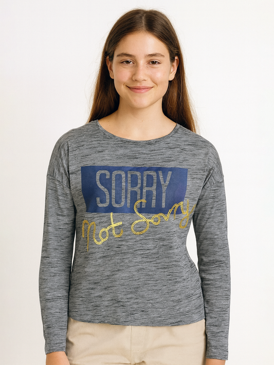 Girls Sequinned n Printed T Shirt