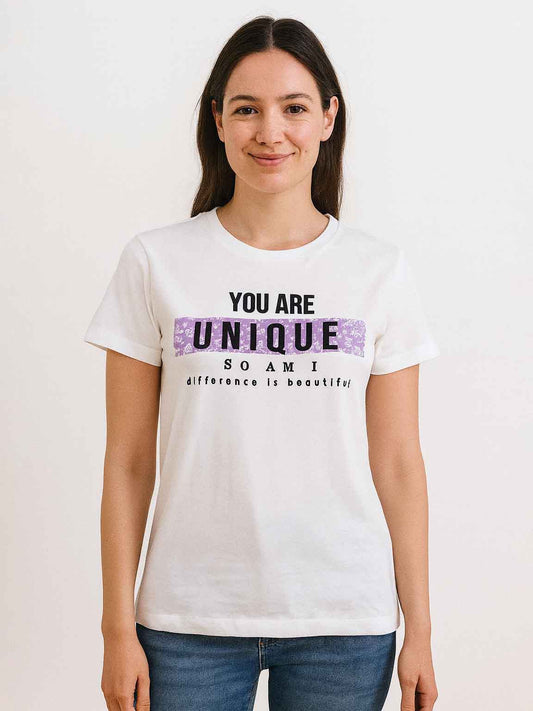 Ladies Printed T Shirt White