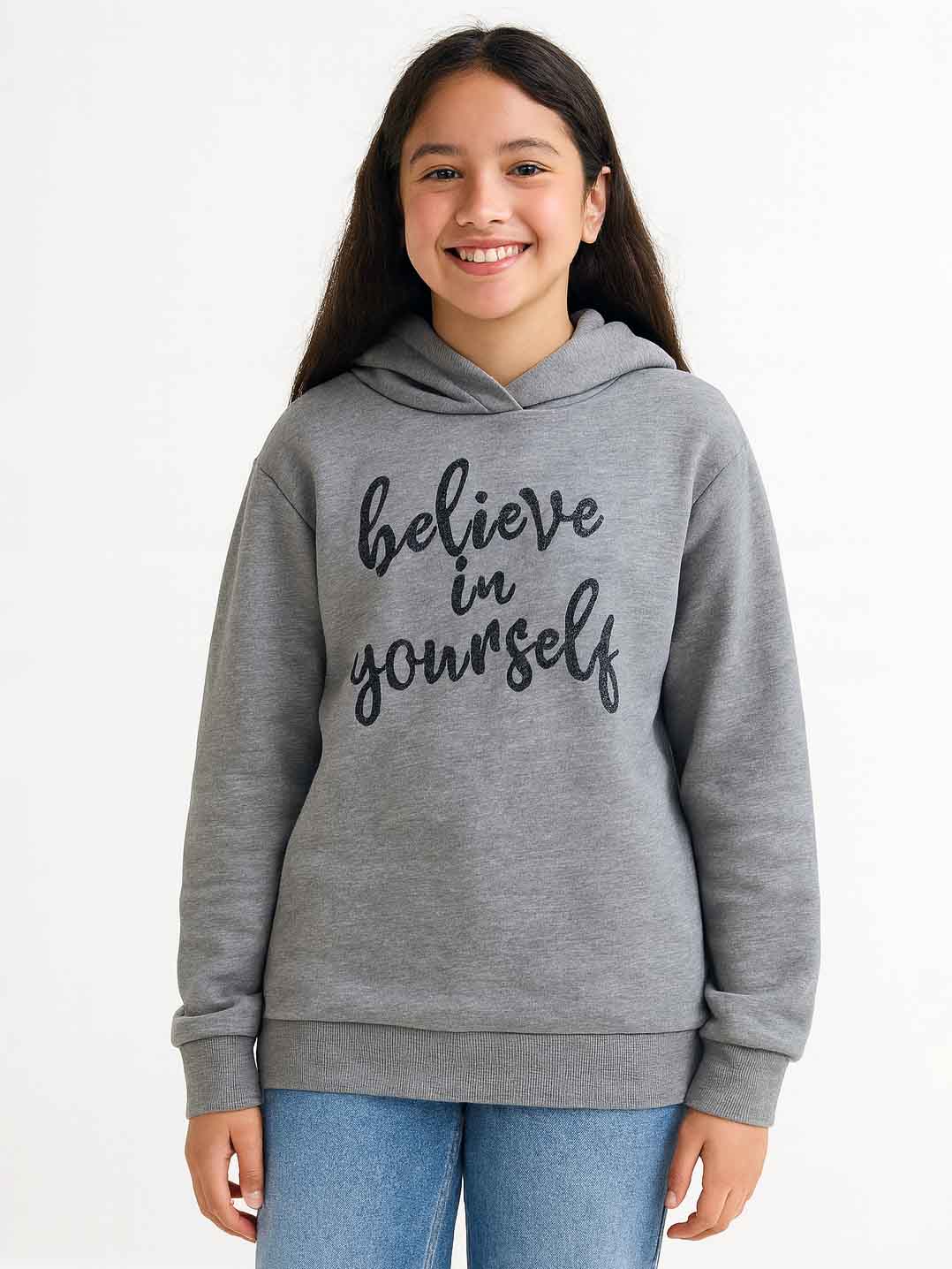 Girls Hooded Pullover Sweatshirt