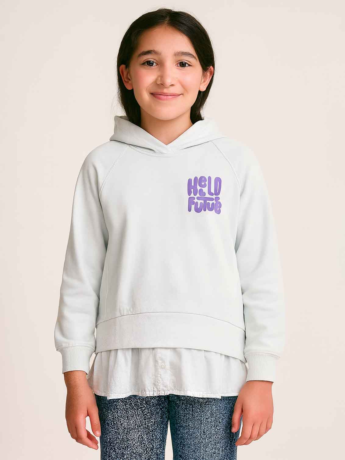 Girls Hooded Pullover Sweatshirt