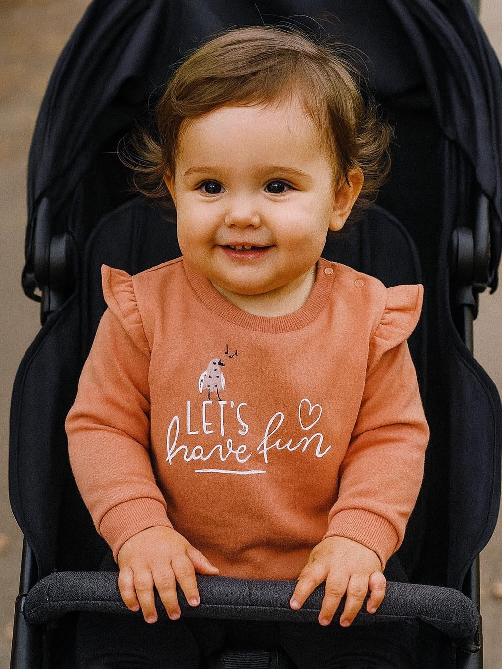Baby Girls Brown Pullover Sweatshirt