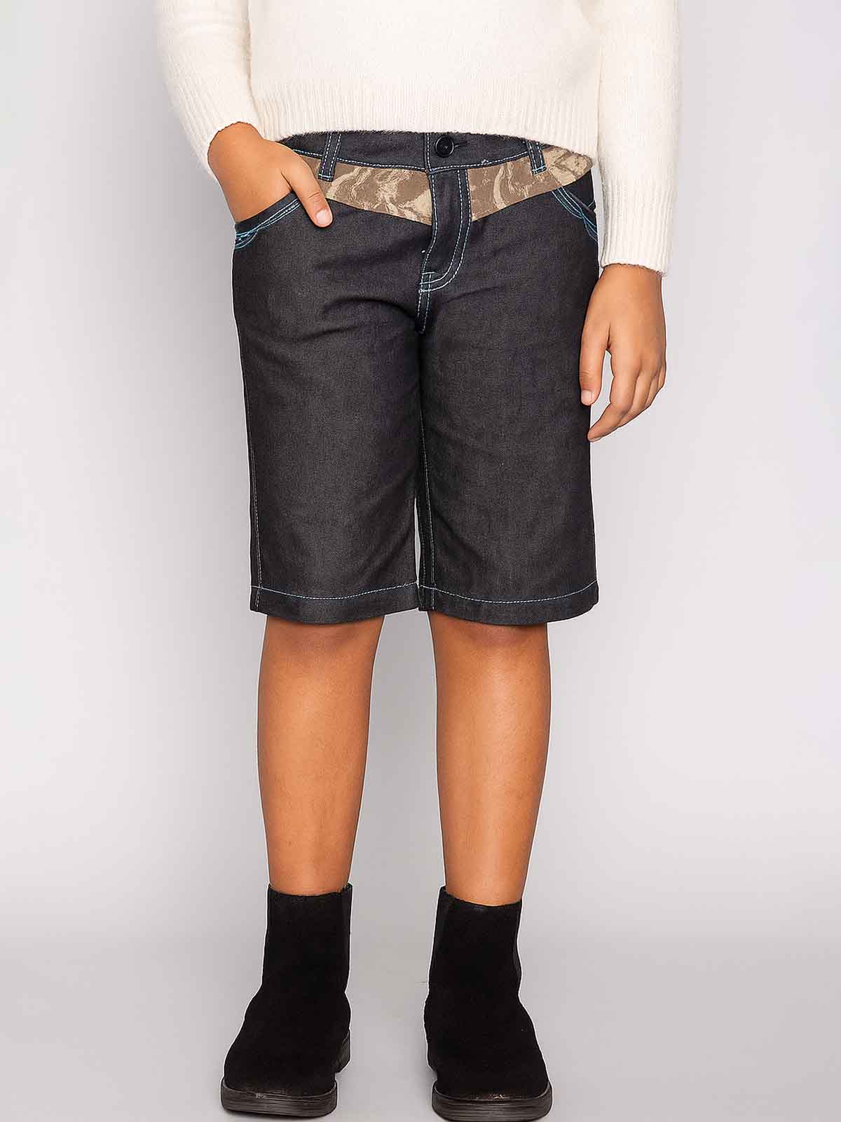 Girls Denim Woven Long Shorts
