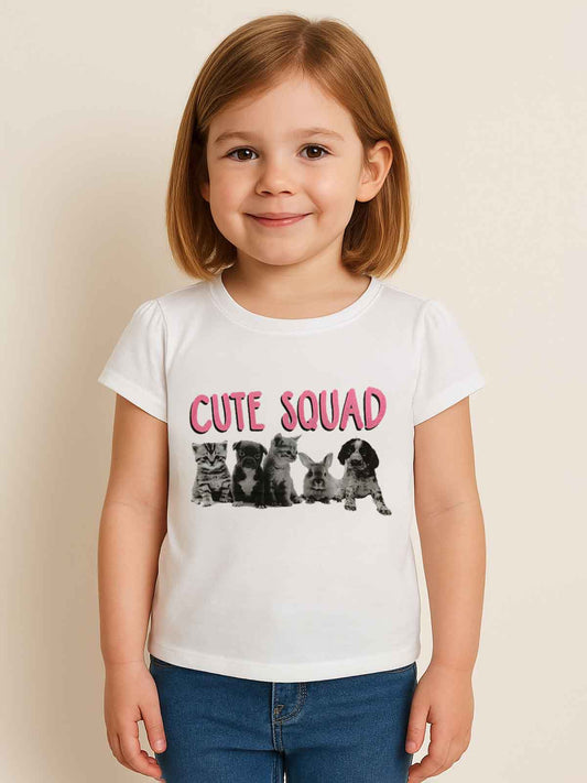 Girls Glitter Printed T Shirt