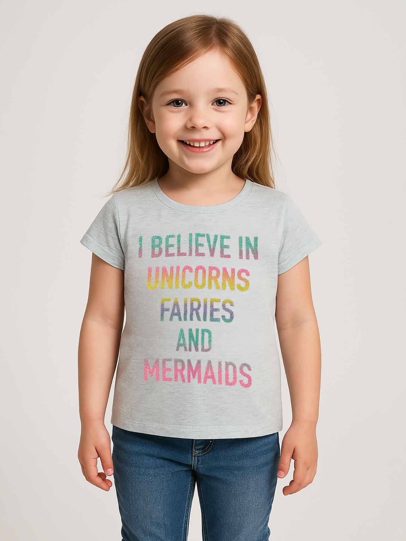 Girls Glitter Printed T Shirt