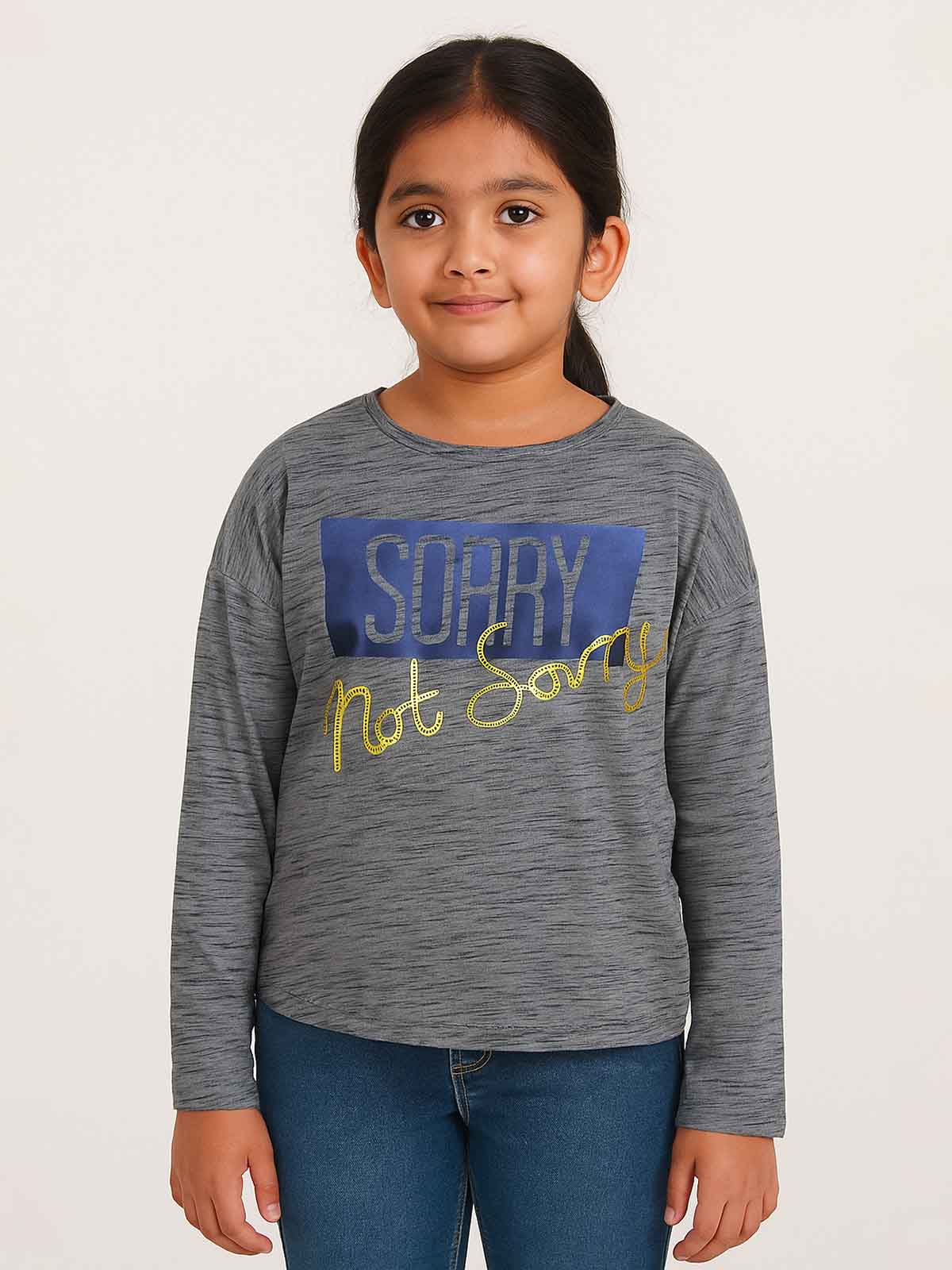 Girls Sequinned n Printed T Shirt