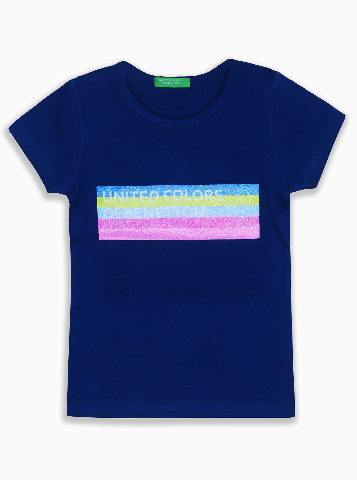 Girls Printed Navy T Shirt
