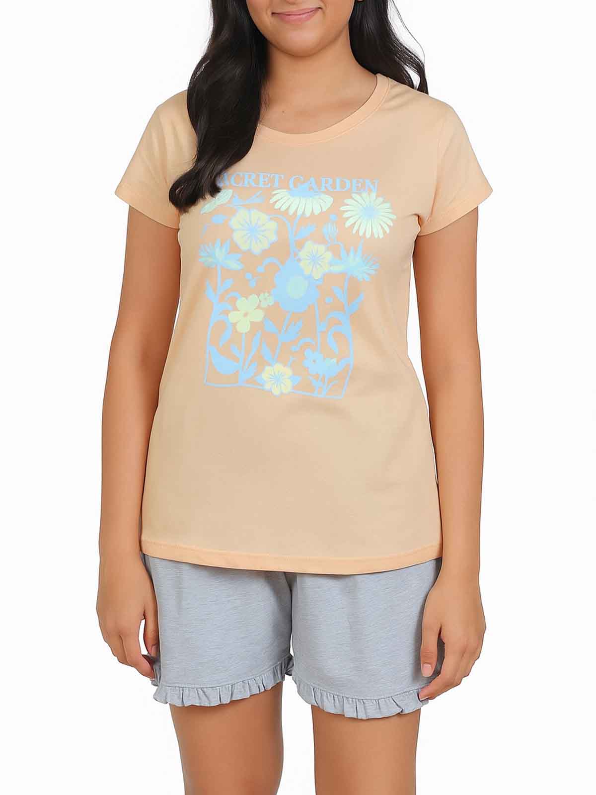 Girls Printed Shorty Pyjama Sets