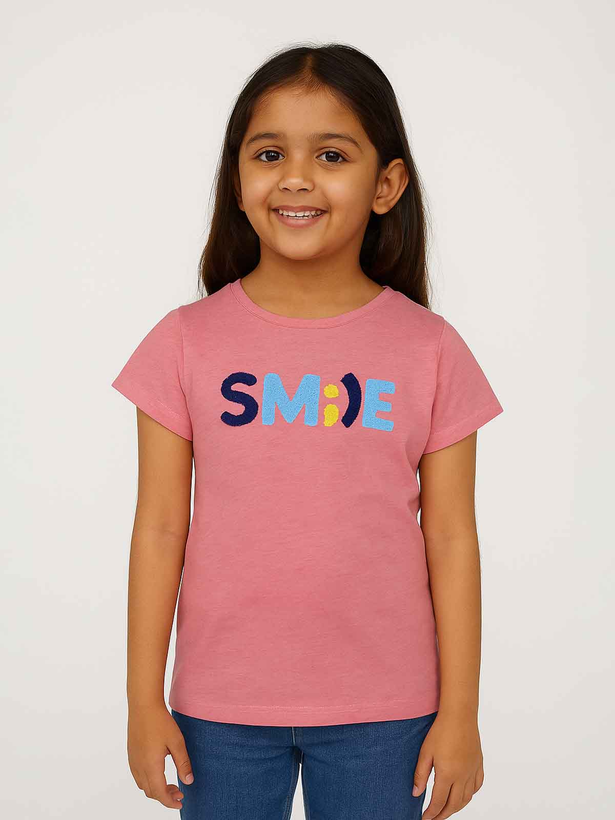 Girls Pink Applique T Shirt