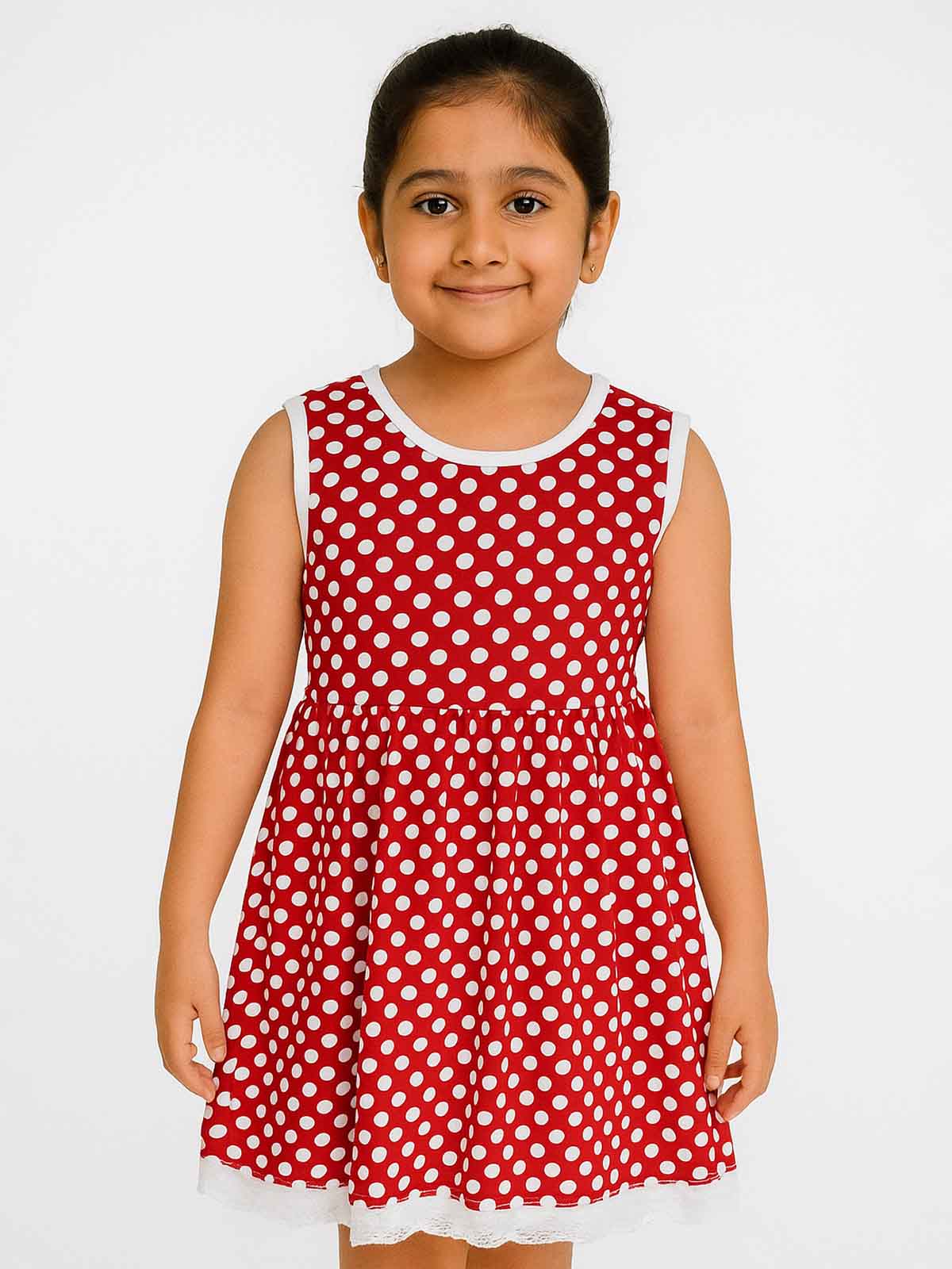 Girls Red Dot Dress