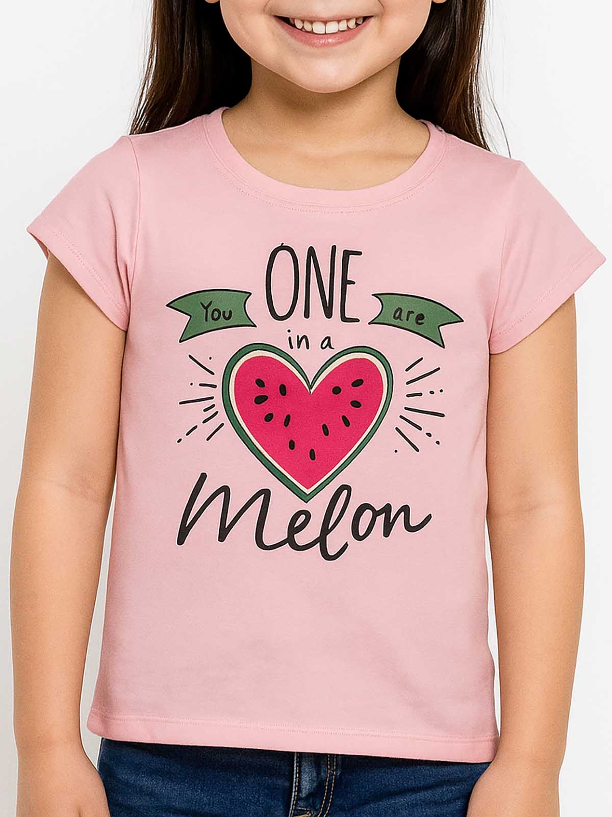 Girls Printed Top Pink