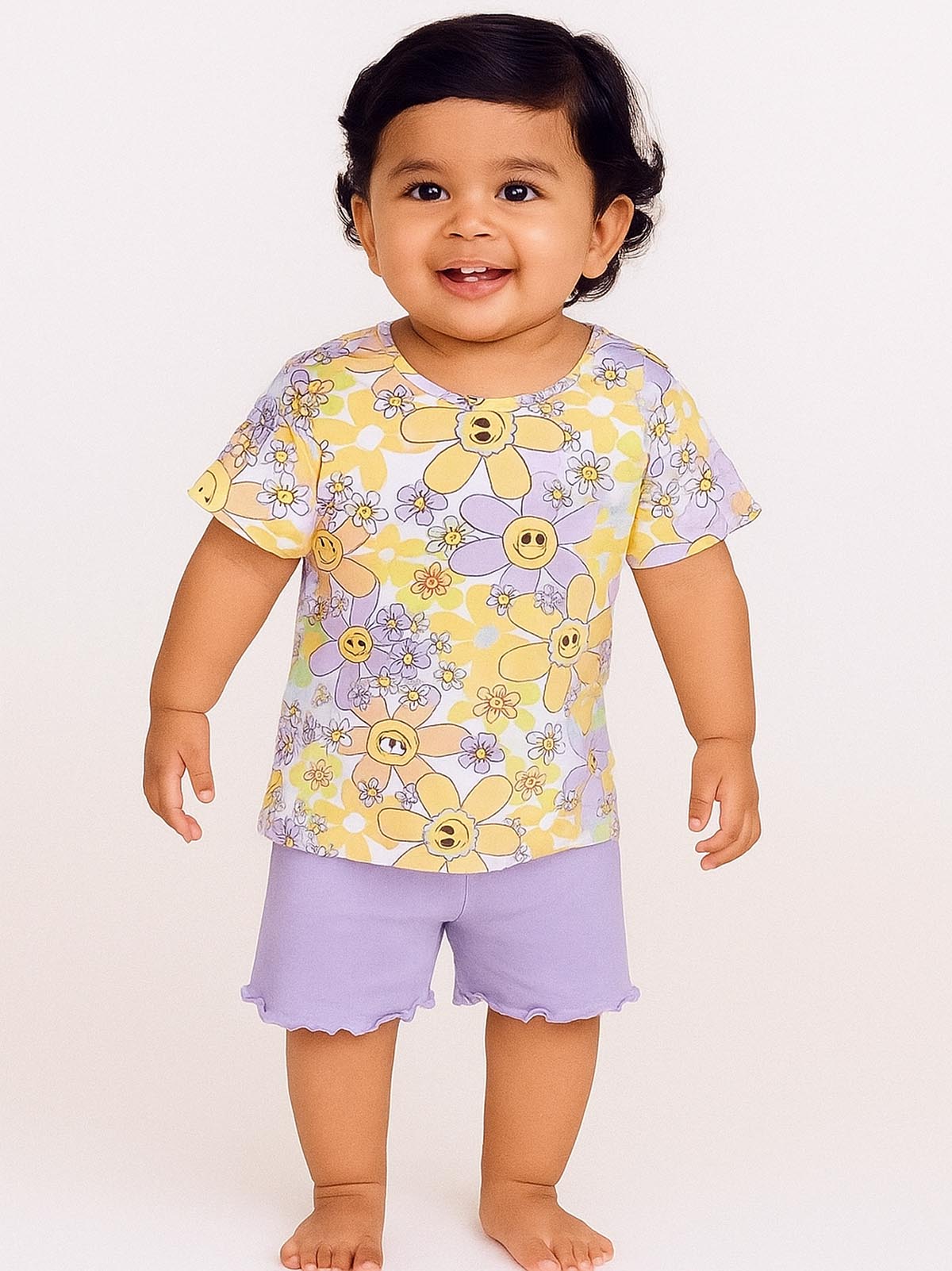Baby Girls Printed Shorty Set