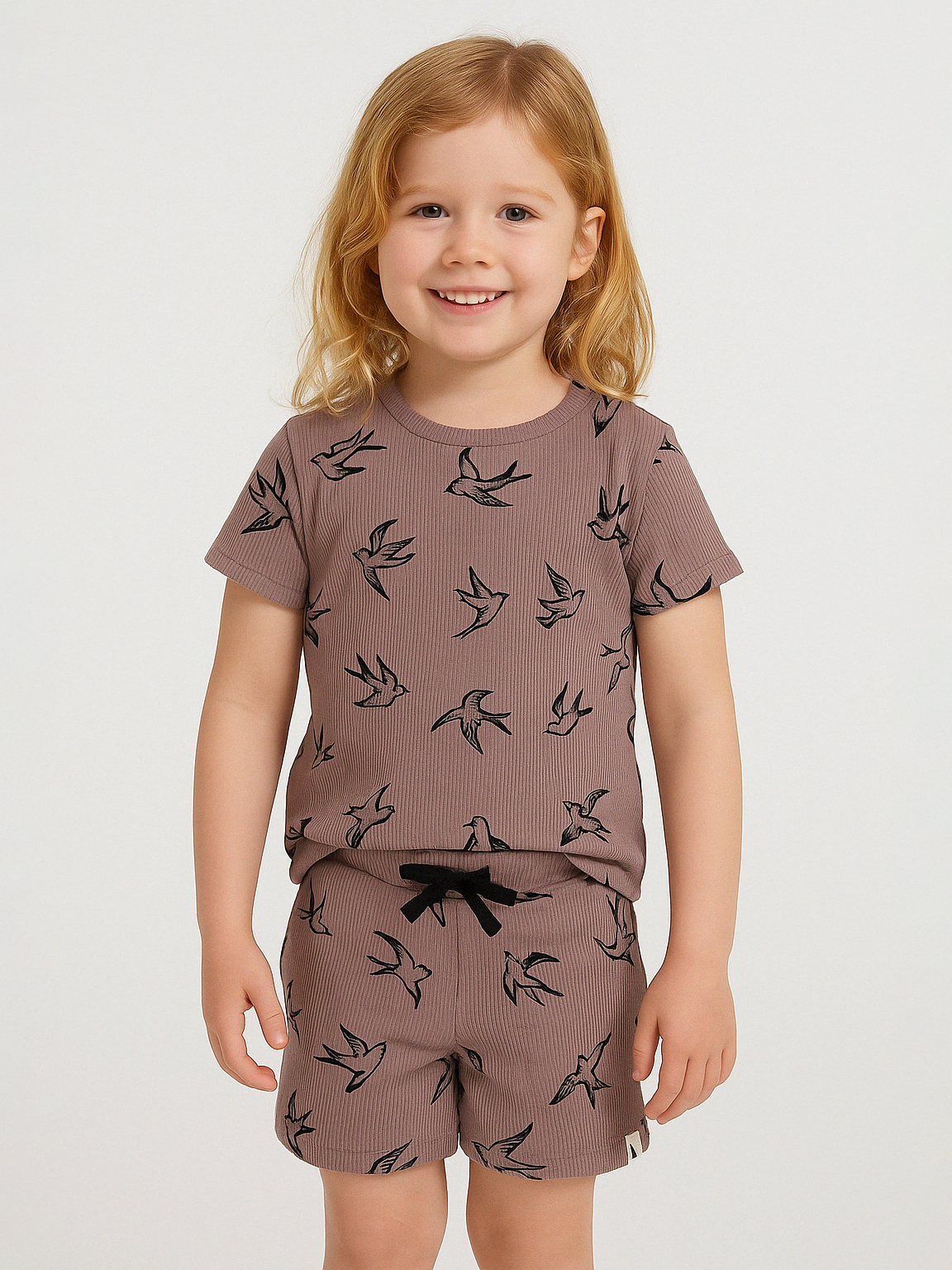 Girls Printed Shorty Set