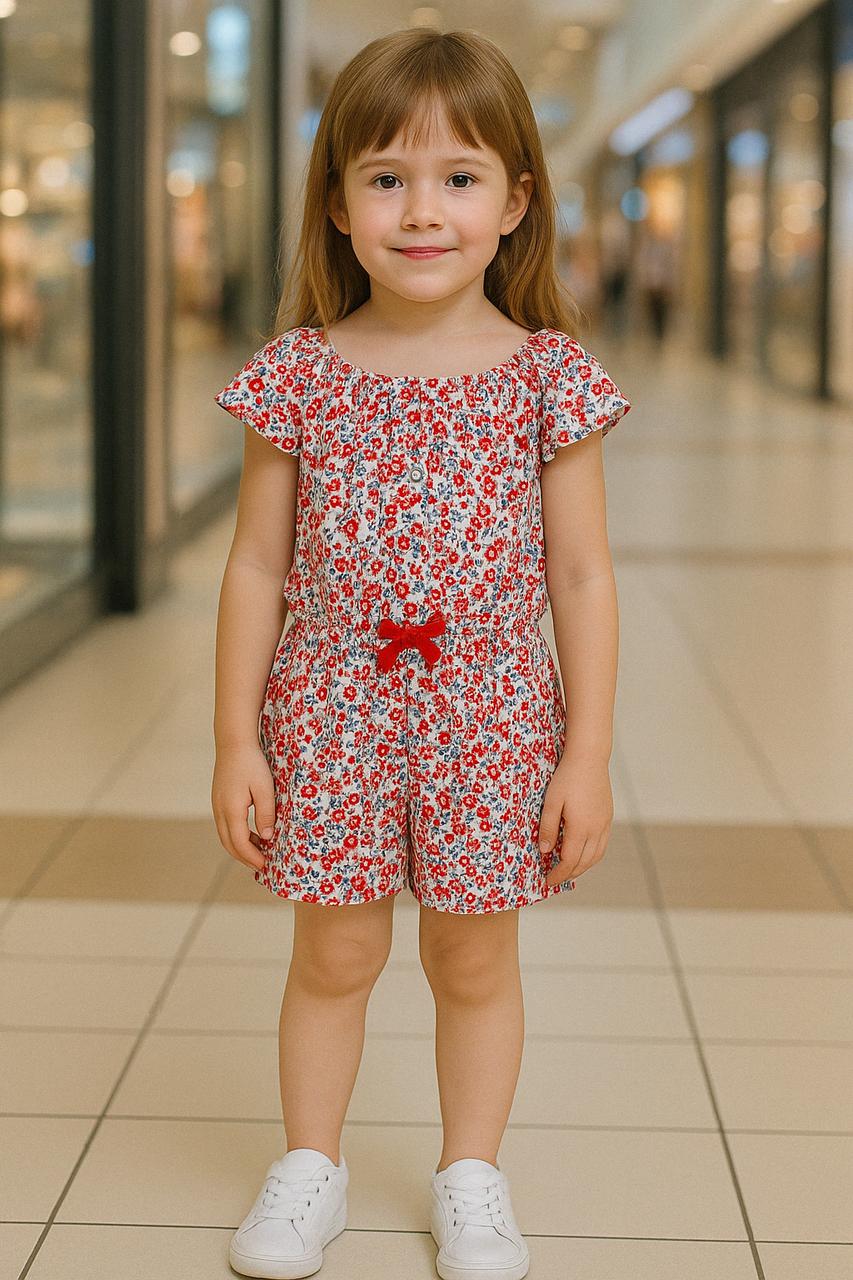 Girls Printed Dungaree