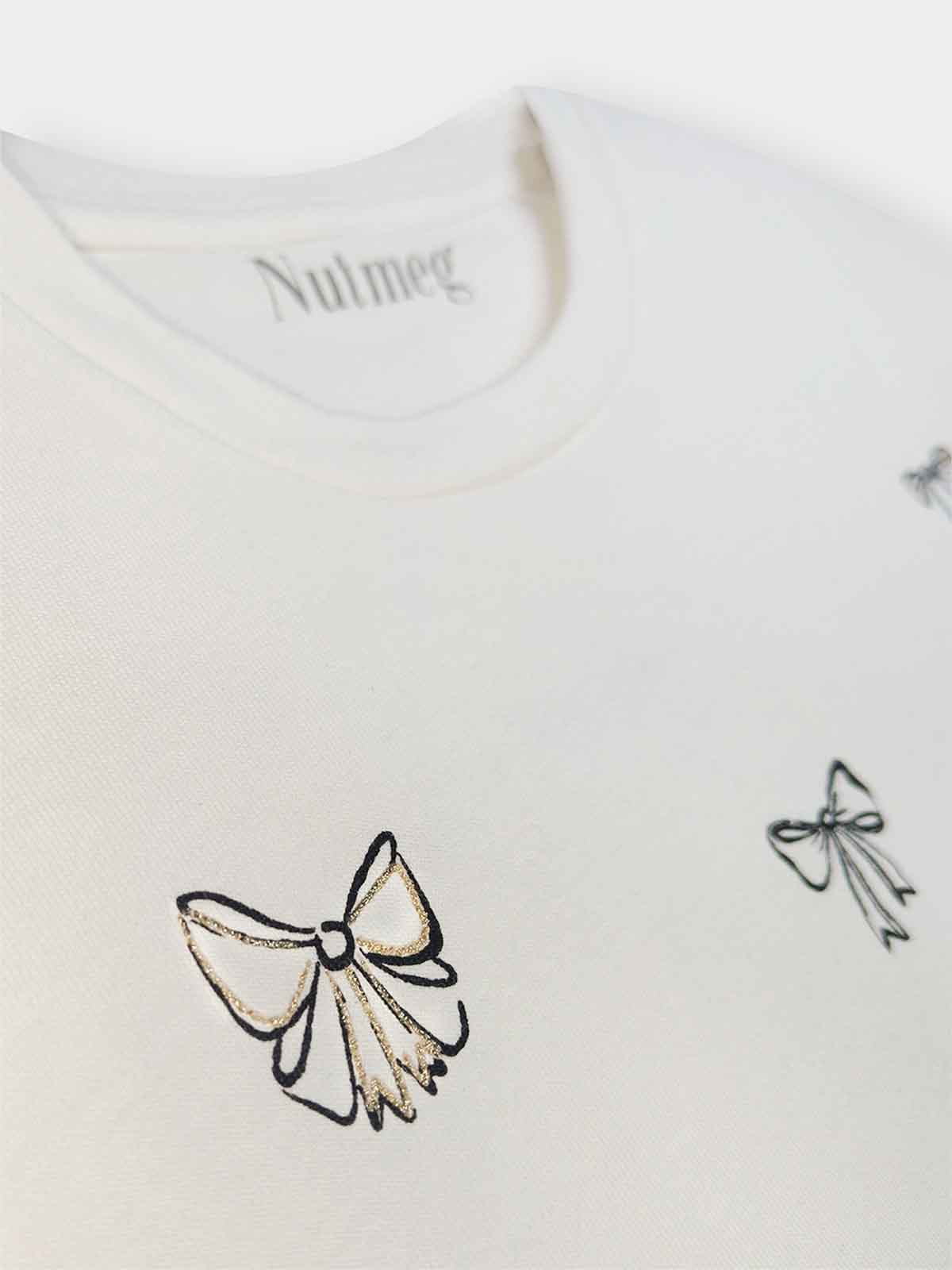 Girls Glitter Printed Crop Top