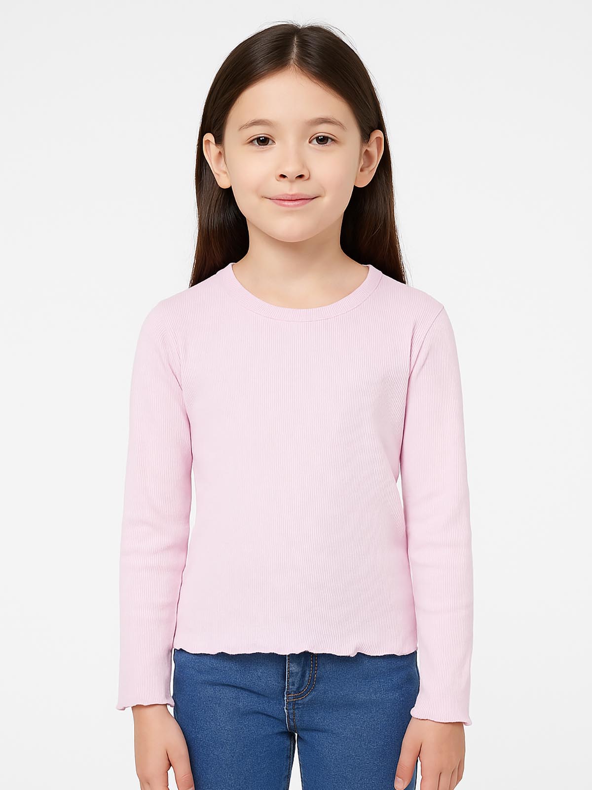 Girls Ribbed Long Sleeve Top