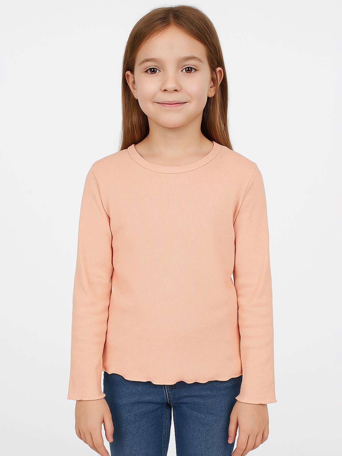 Girls Ribbed Long Sleeve Top