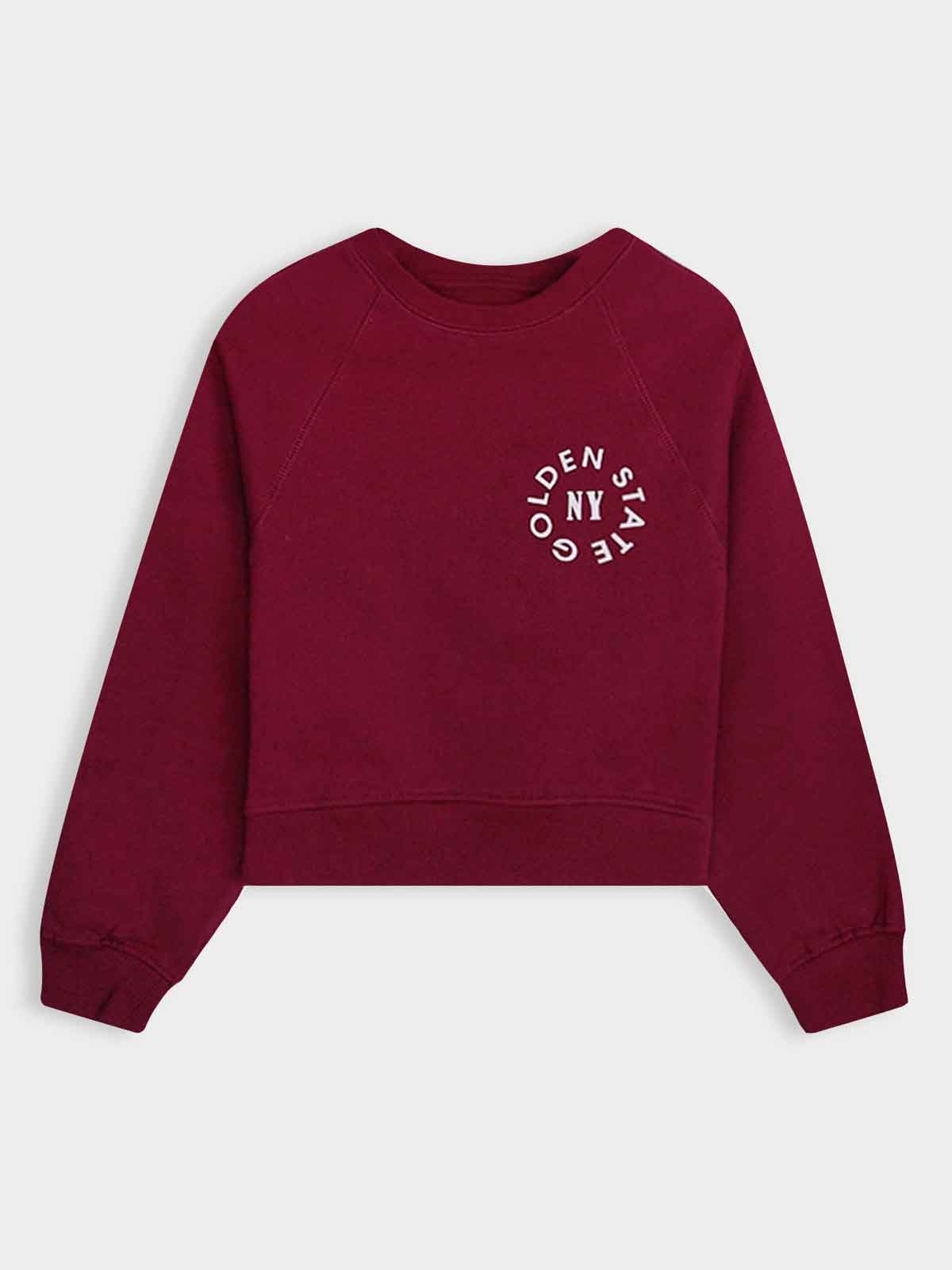 Girls Red Pullover Fleece Sweartshirt