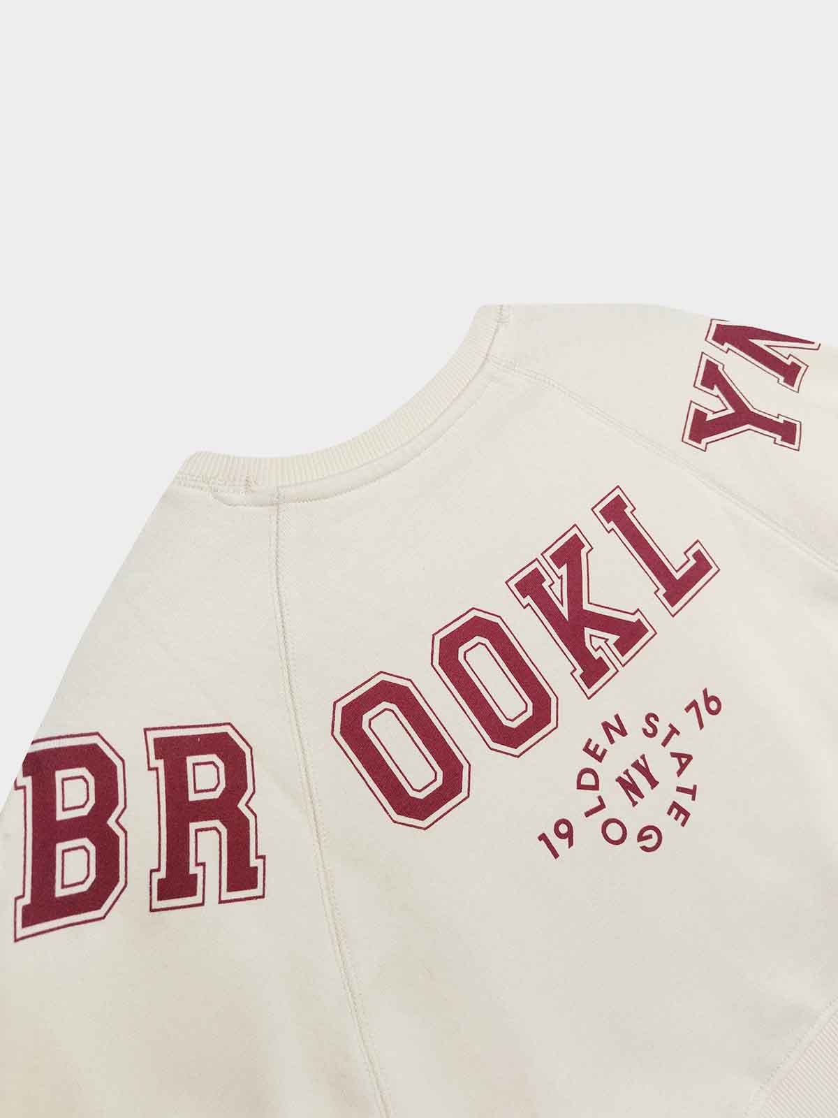 Girls Offwhite Pullover Fleece Sweartshirt
