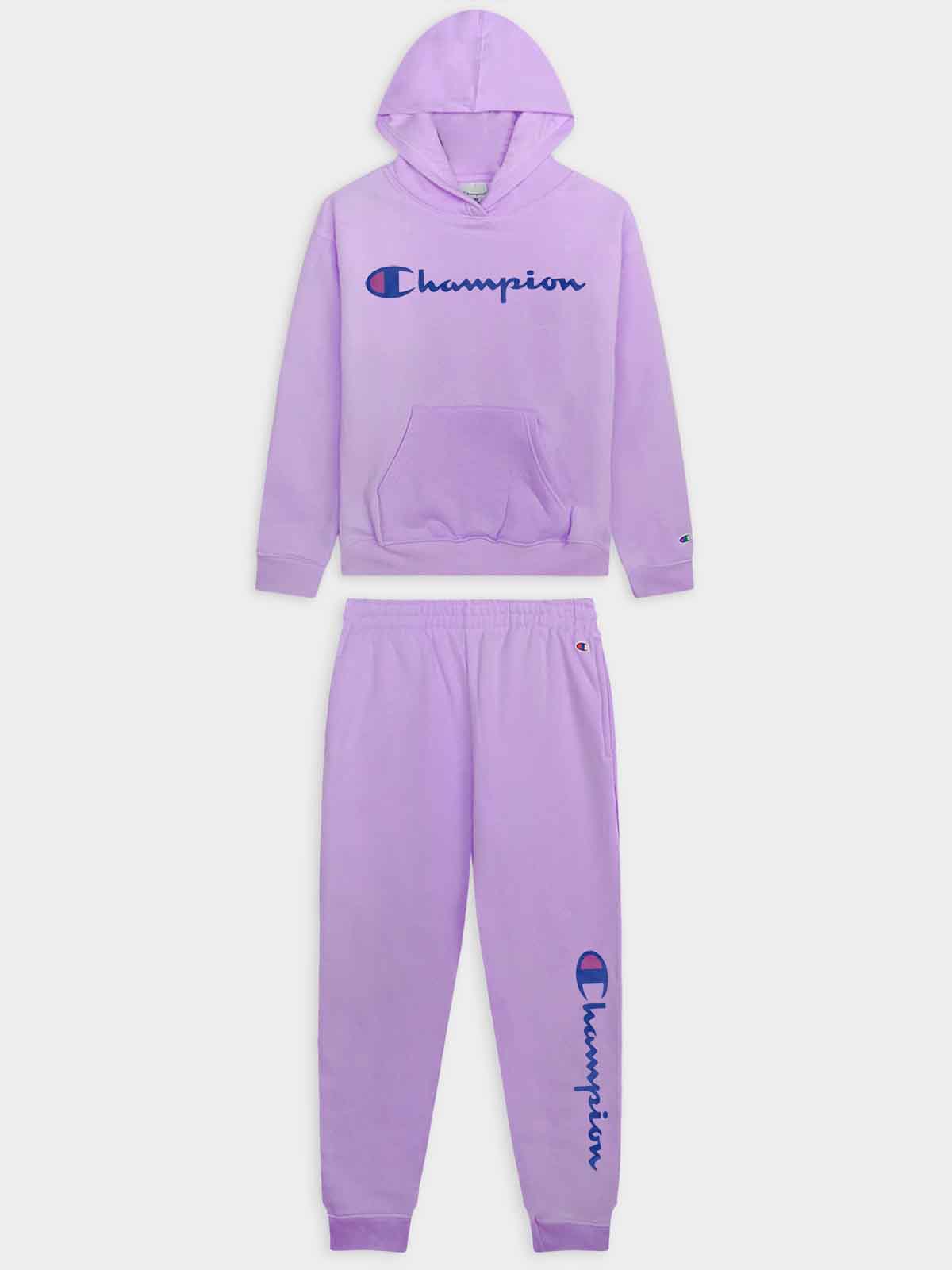 Older Girls Hooded Pullover Lilac Jogging Set