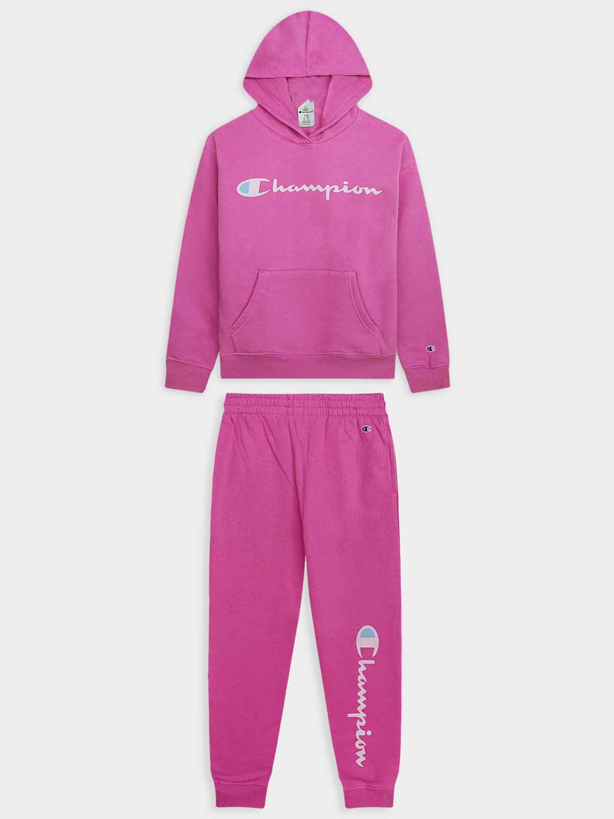 Older Girls Hooded Pullover Egg Plant Jogging Set