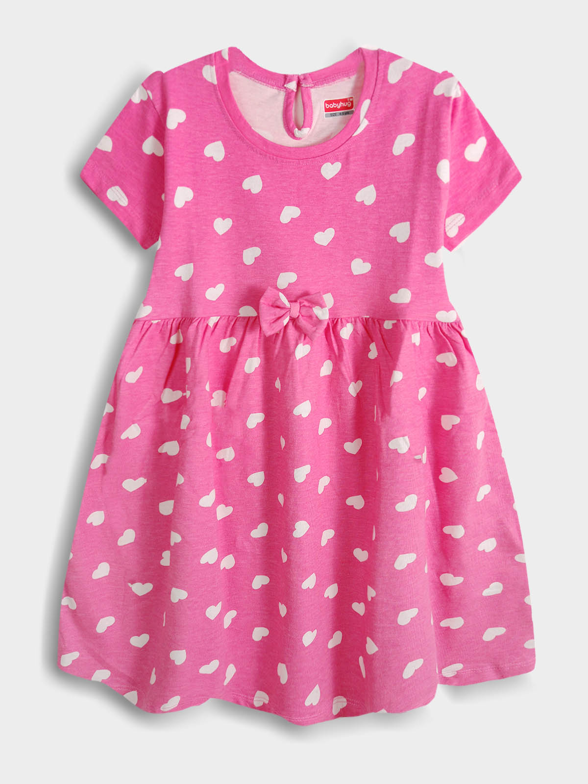 Girls Pink AOP Dress