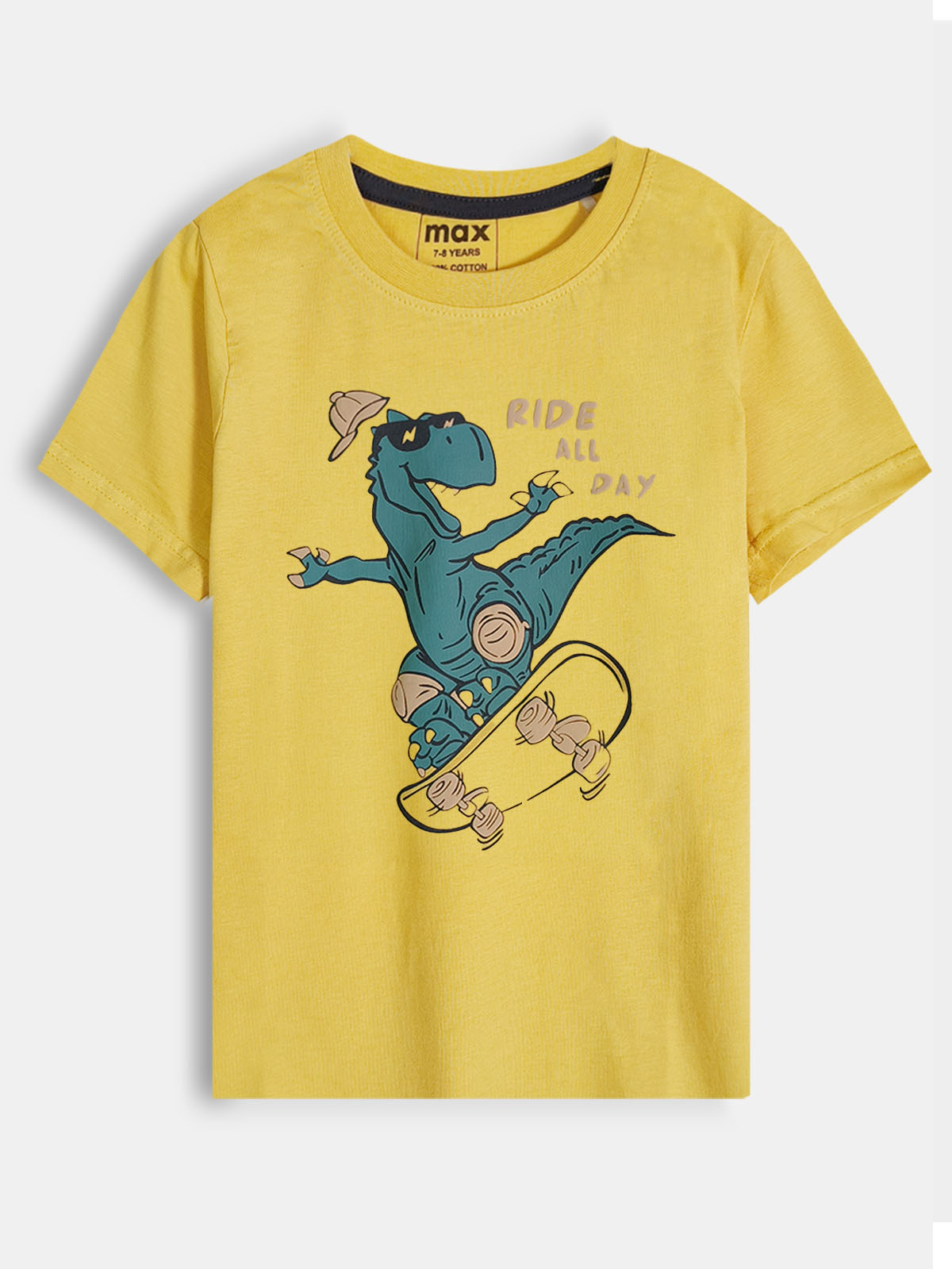 Boys Printed Yellow T-Shirt