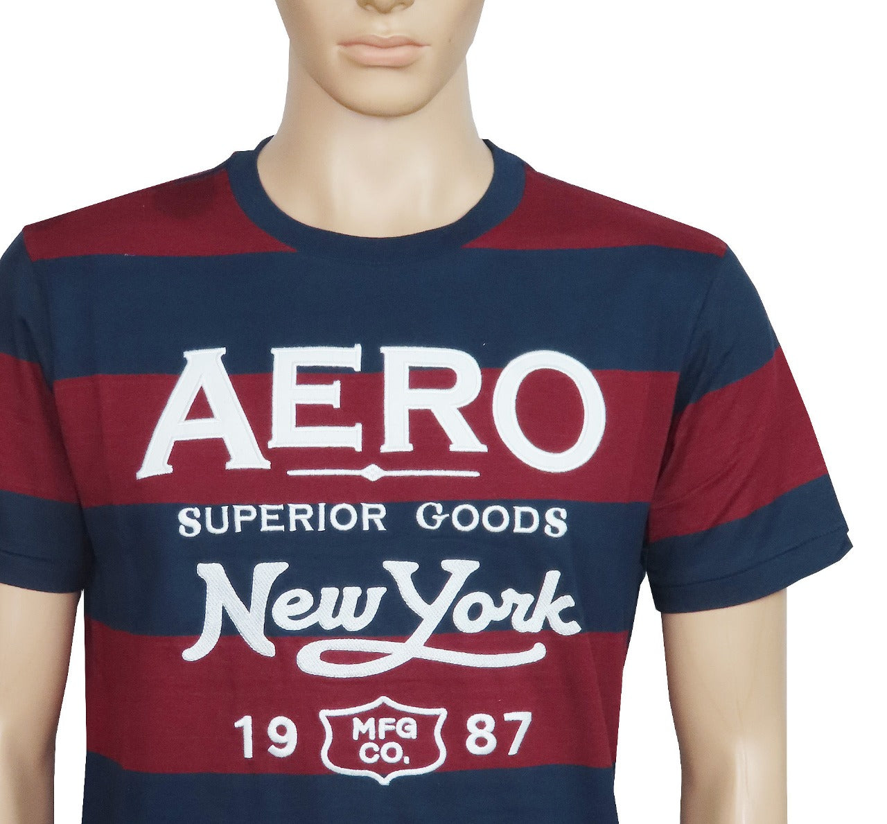 Men's Striped T Shirt With Applique