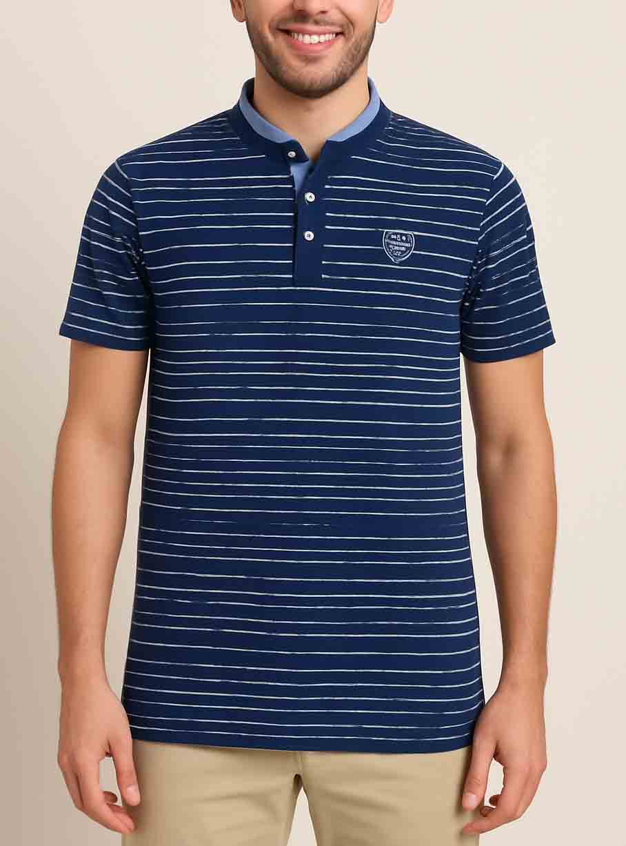 Mens Mandarin Collar T Shirt