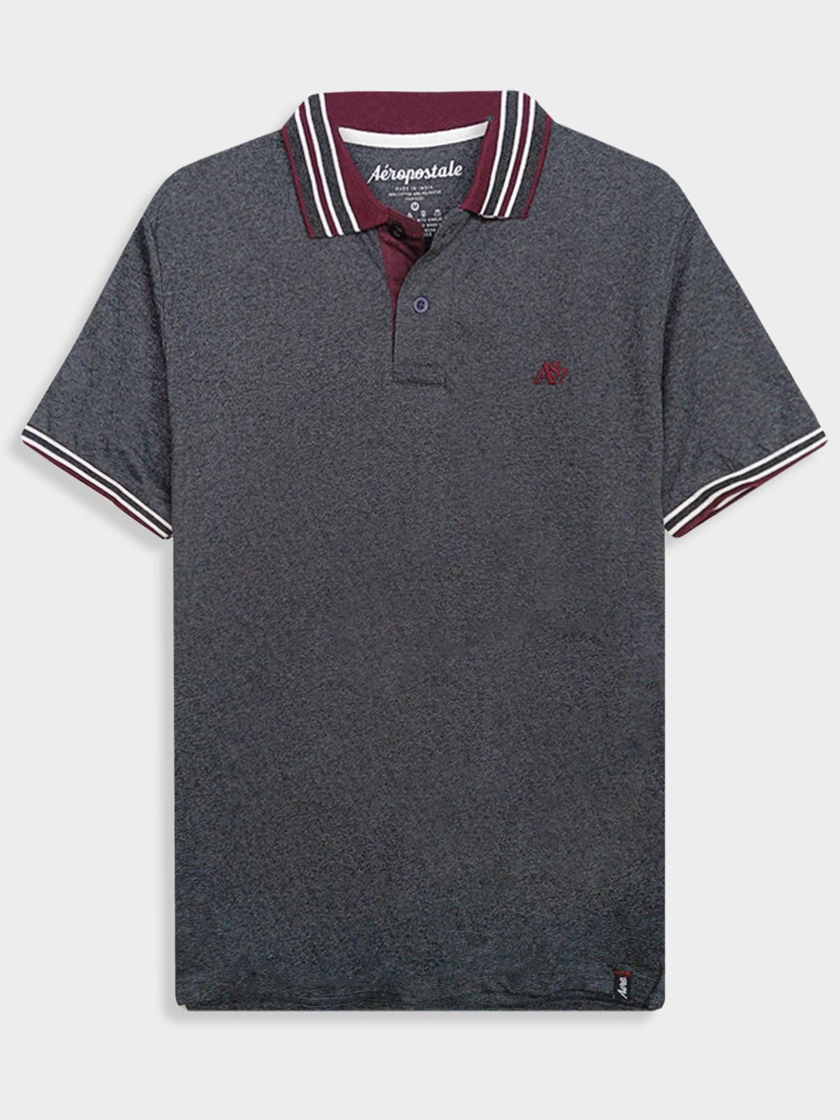 Mens Grey Collar T Shirt
