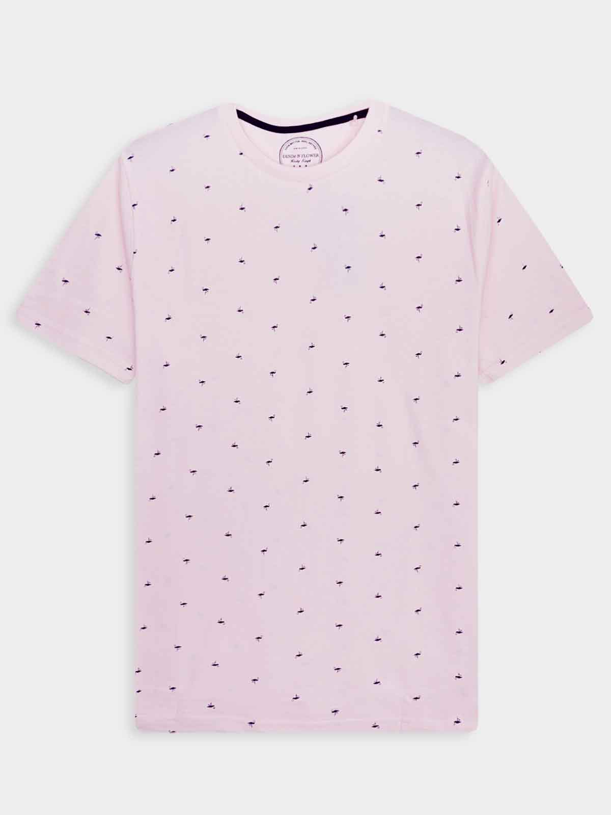 mens Printed T Shirt Man Pink AOP