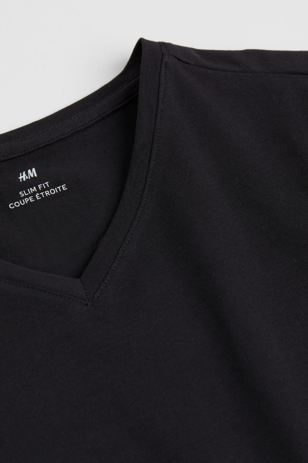Mens V Neck T Shirt Black