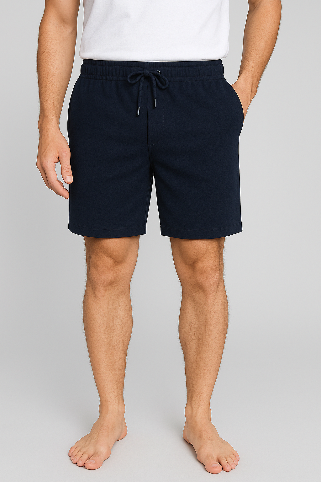 Mens French Terry Navy Shorts
