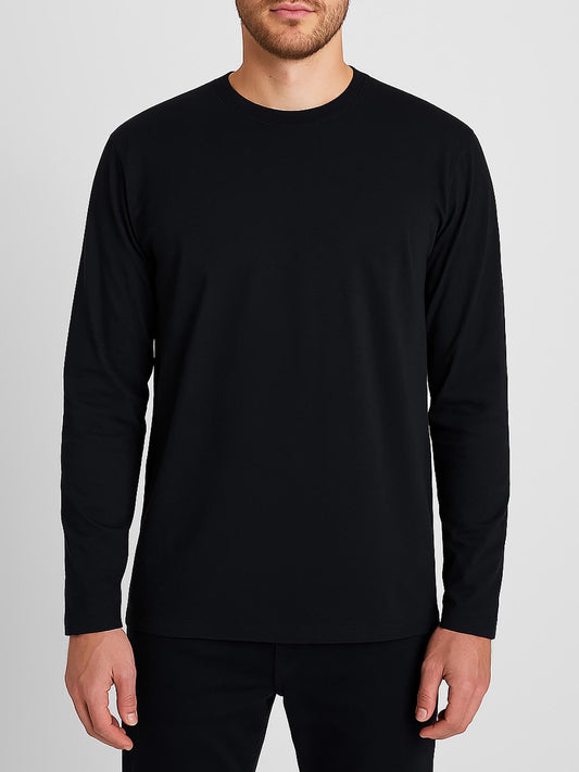 Mens Long Sleeve Black T-Shirt