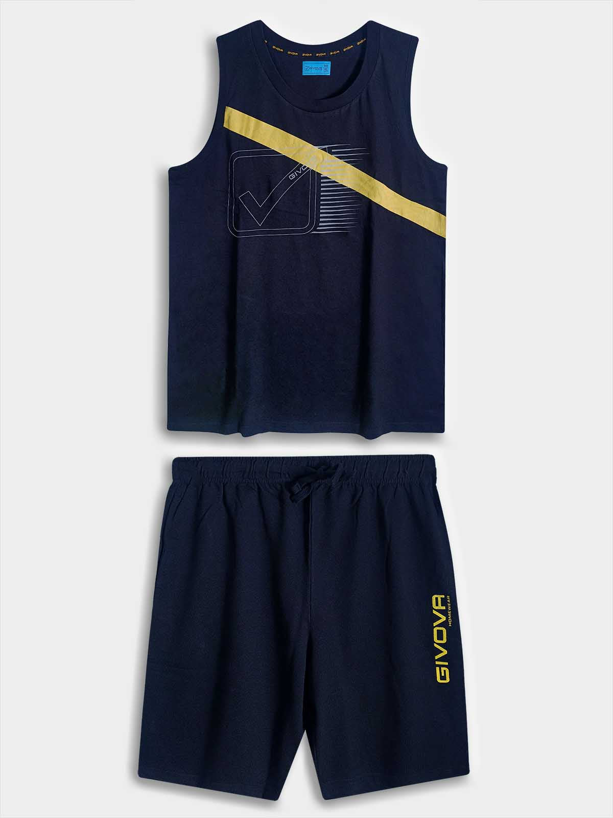 Mens Sleeveless Shorty Set