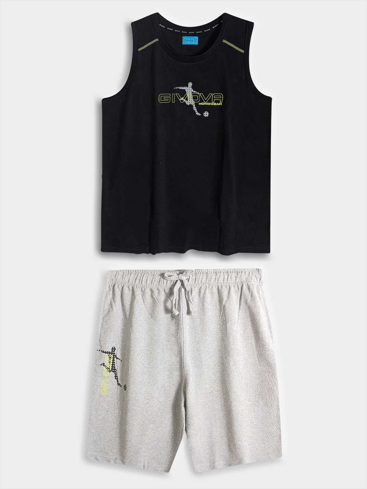 Mens Sleeveless Shorty Set