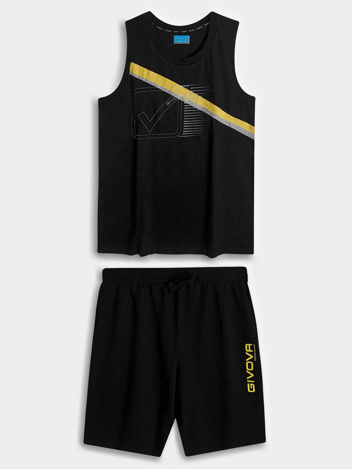 Mens Sleeveless Shorty Set