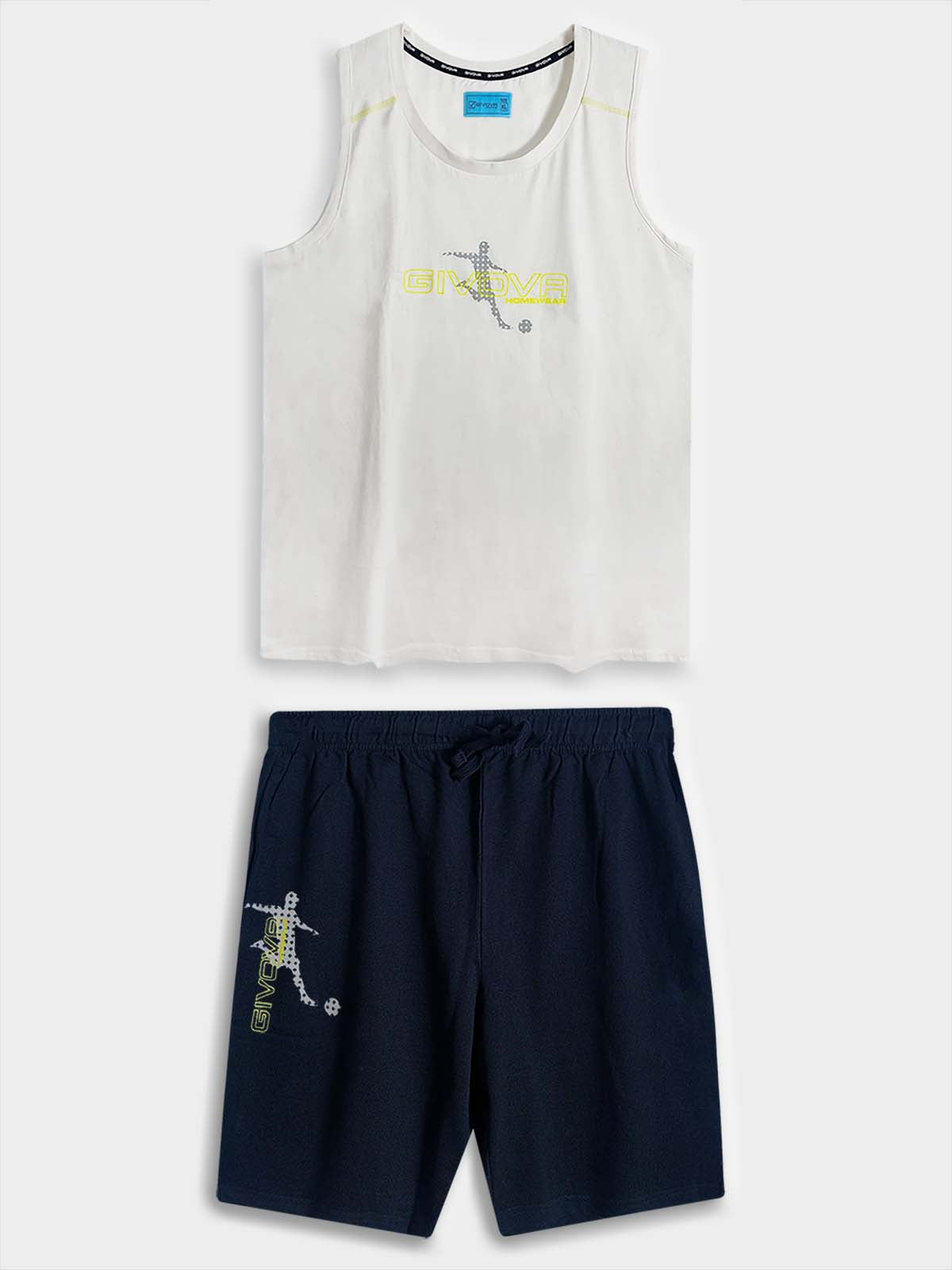 Mens Sleeveless Shorty Set